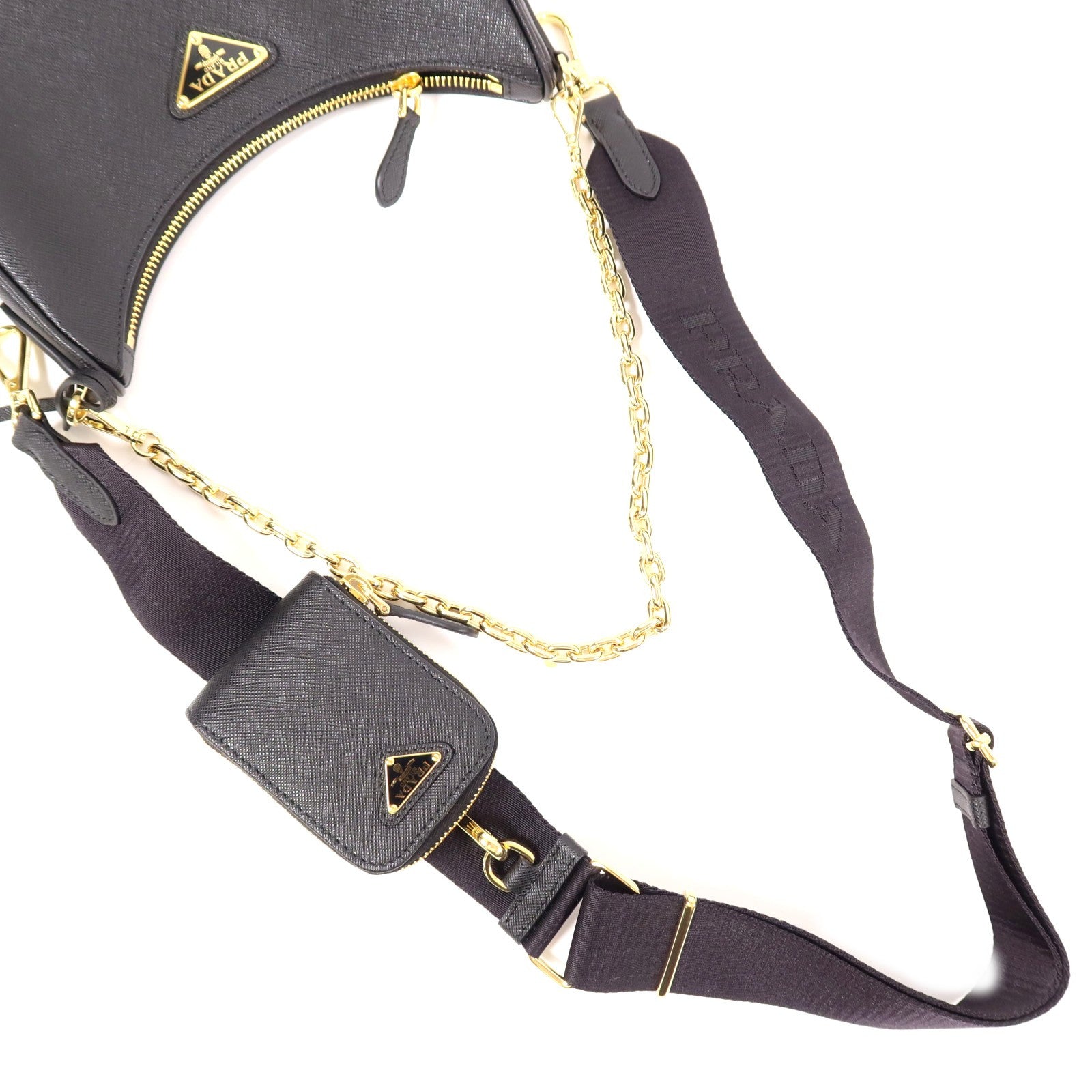 PRADA Saffiano皮革Re-Edition 2005金扣肩背袋