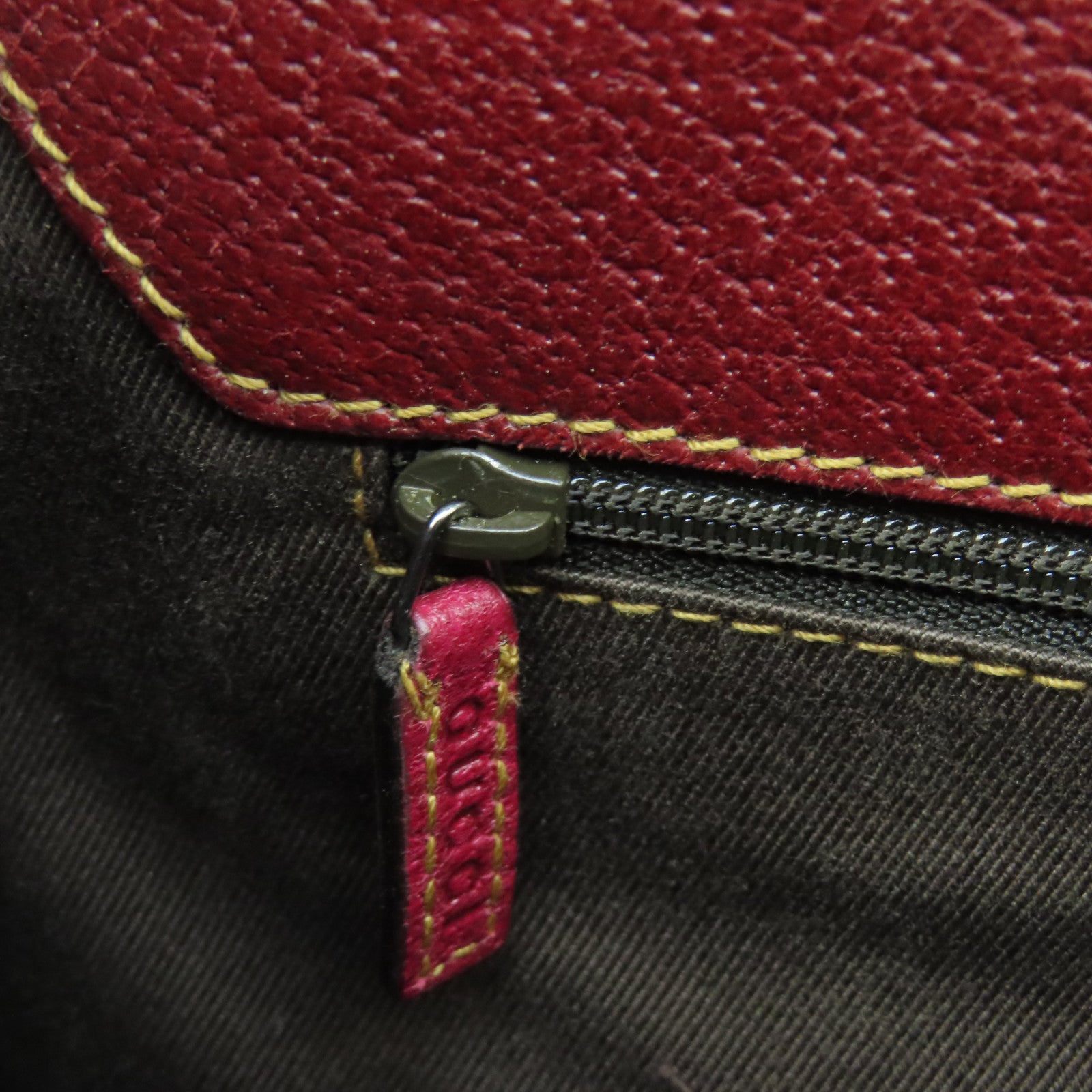 GUCCI 【清倉大減價】帆布/皮革Shoulder Bag銀扣肩背袋啡色/紅色