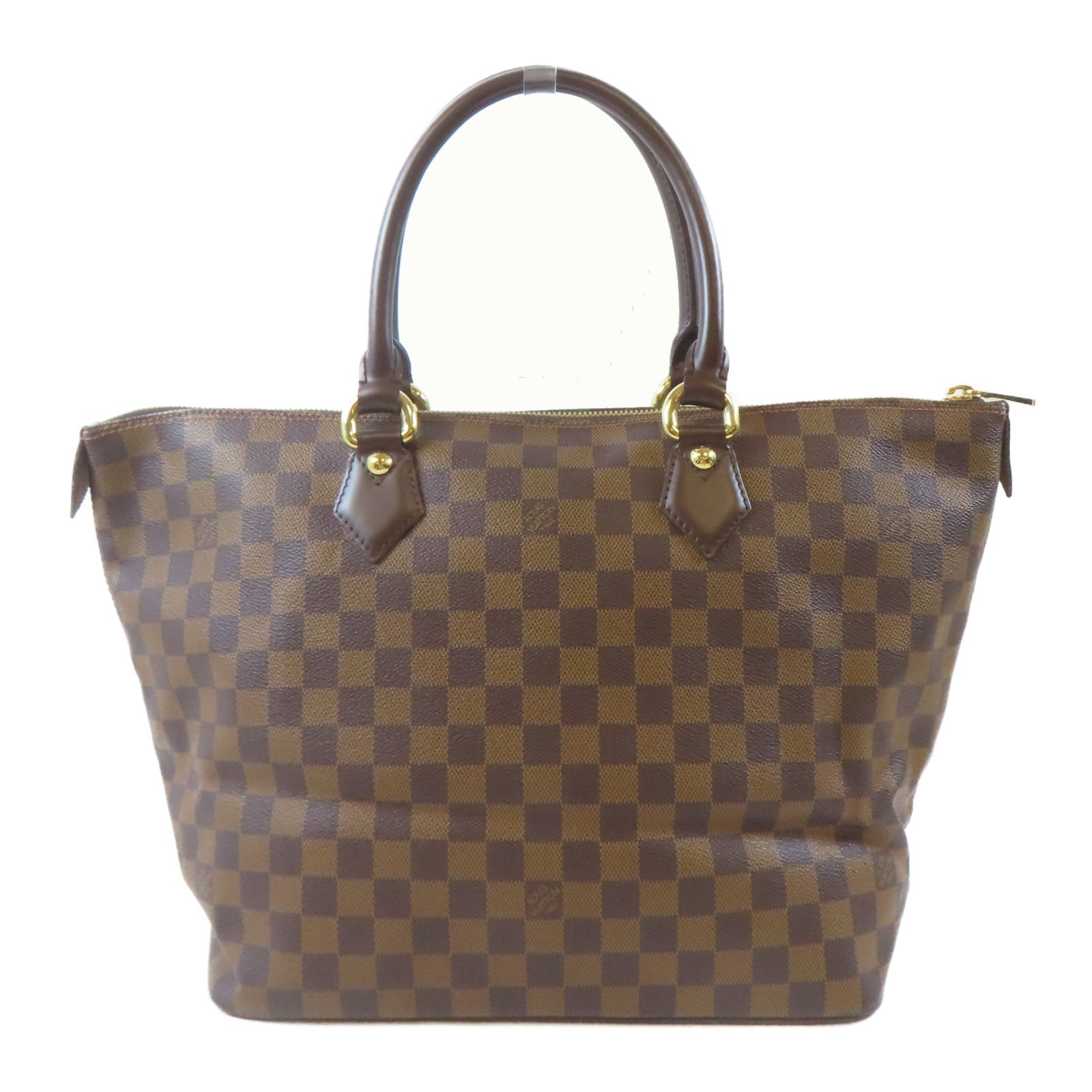 LOUIS VUITTON 【激減優惠】Damier Saleya MM金扣手挽袋啡色
