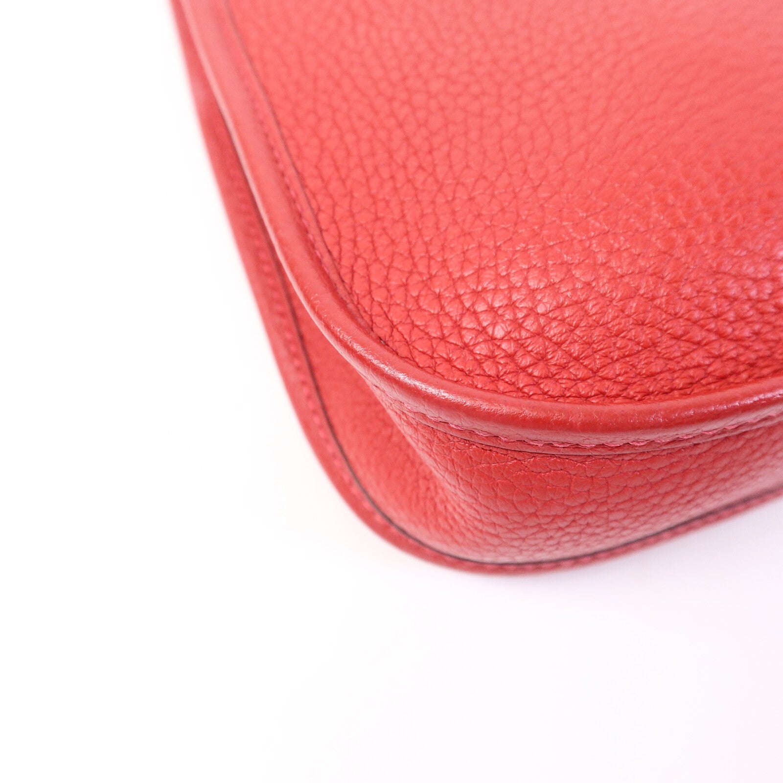 HERMES Clemence皮革Evelyne TPM肩背袋Rouge Vif
