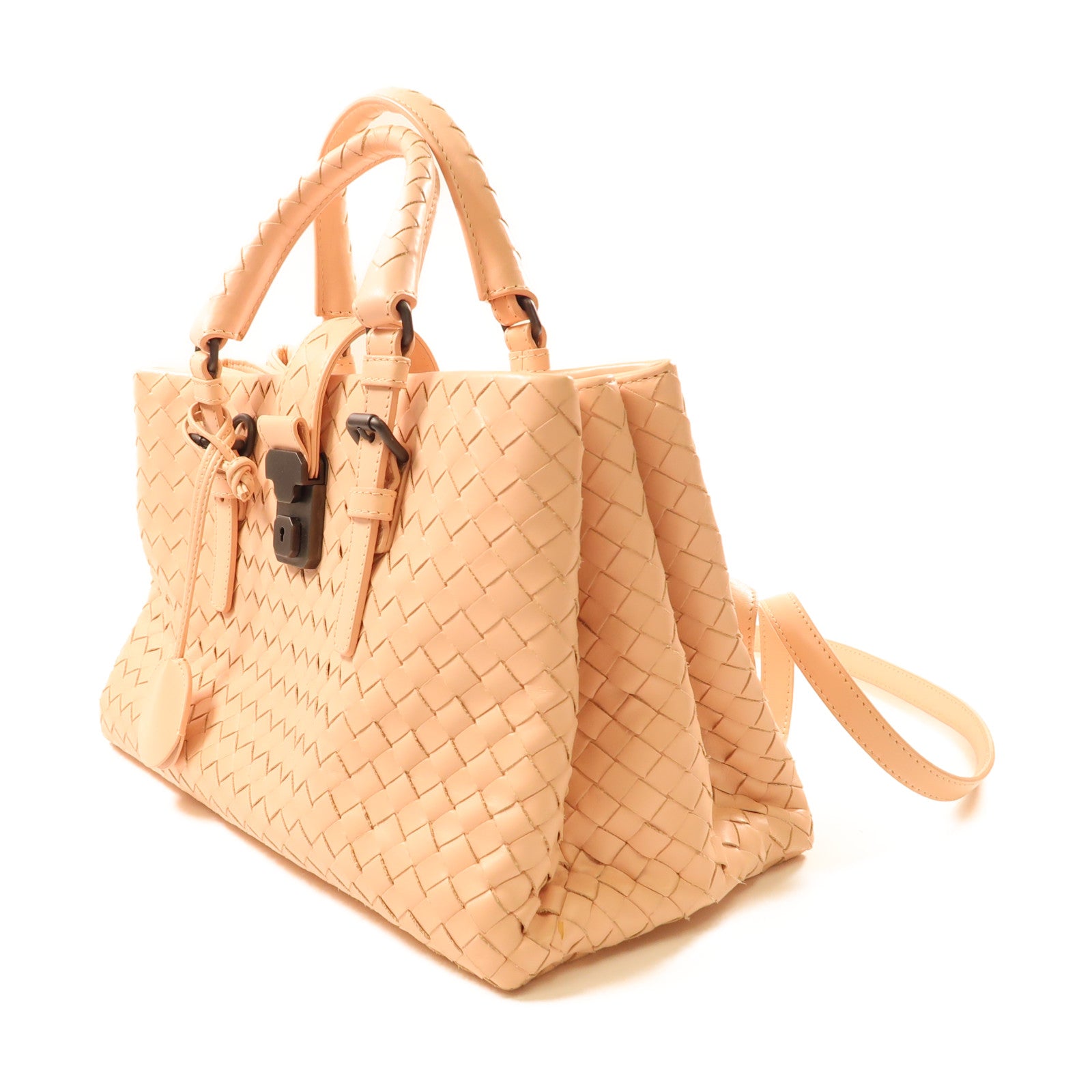 BOTTEGA VENETA 牛皮皮革2 Way Shoulder黑扣手挽肩背兩用袋