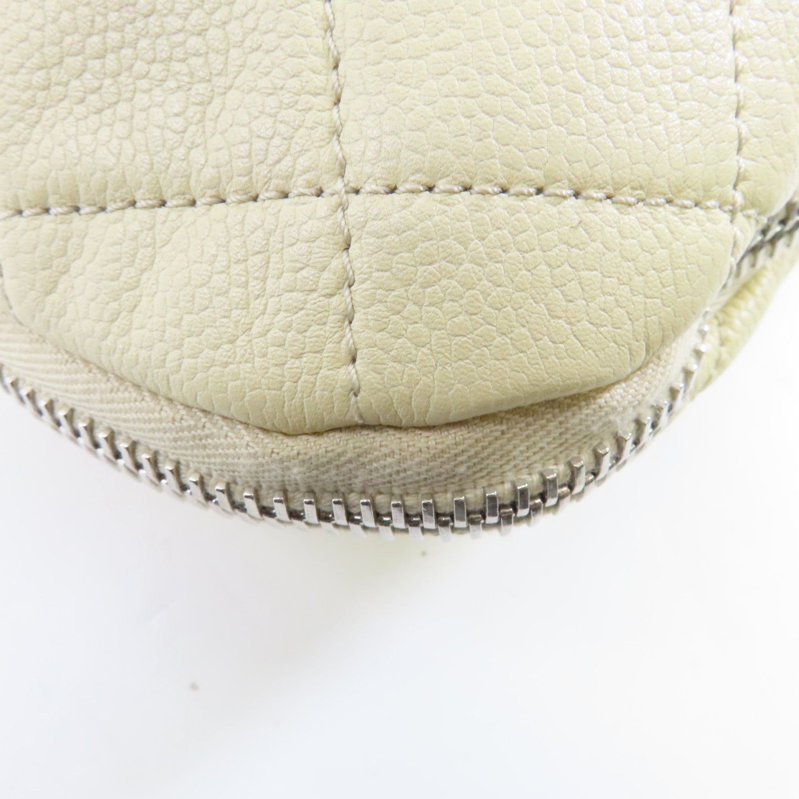 CHANEL 【激減優惠】菱格Caviar皮革Shoulder Bag銀扣奶油色