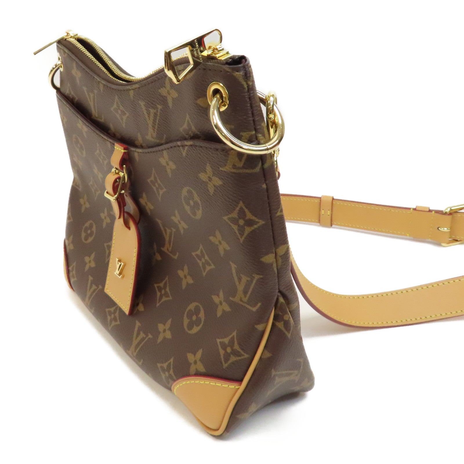 LOUIS VUITTON Monogram Odeon PM金扣肩背袋啡色