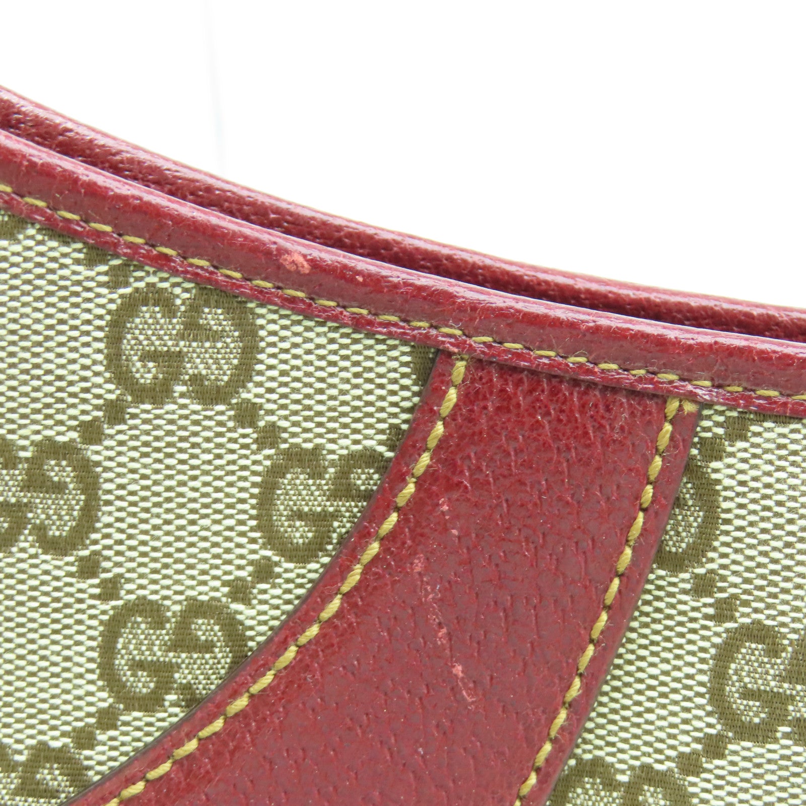 GUCCI 【清倉大減價】帆布/皮革Shoulder Bag銀扣肩背袋啡色/紅色