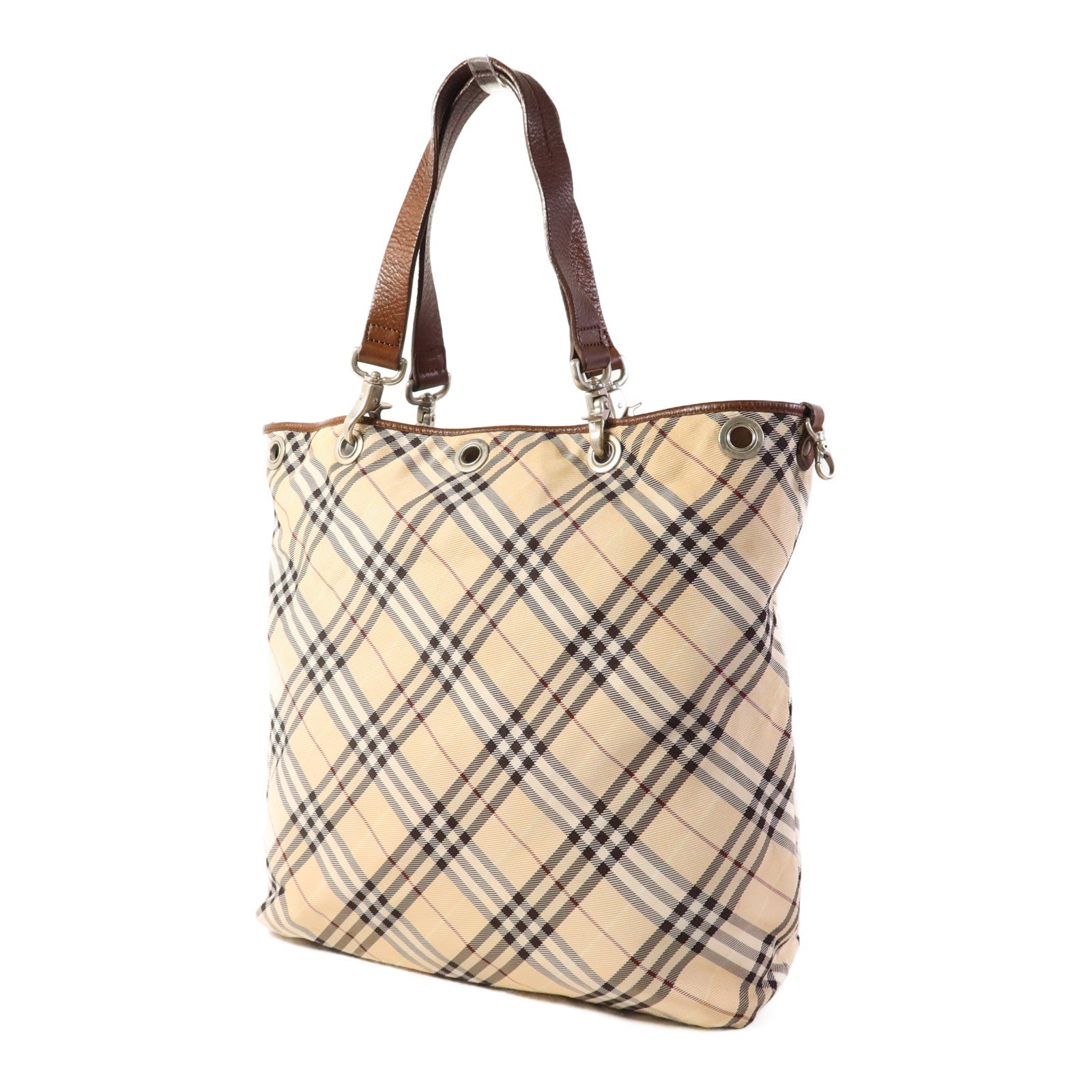 BURBERRY 帆布Shoulder Tote銀扣肩背袋/手挽袋