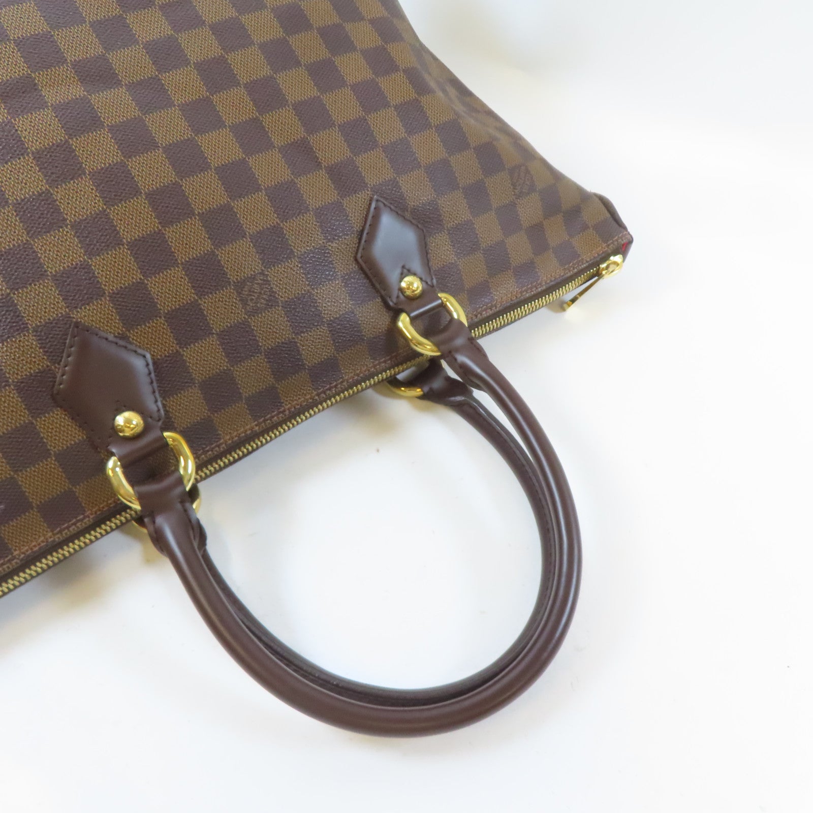 LOUIS VUITTON 【激減優惠】Damier Saleya MM金扣手挽袋啡色