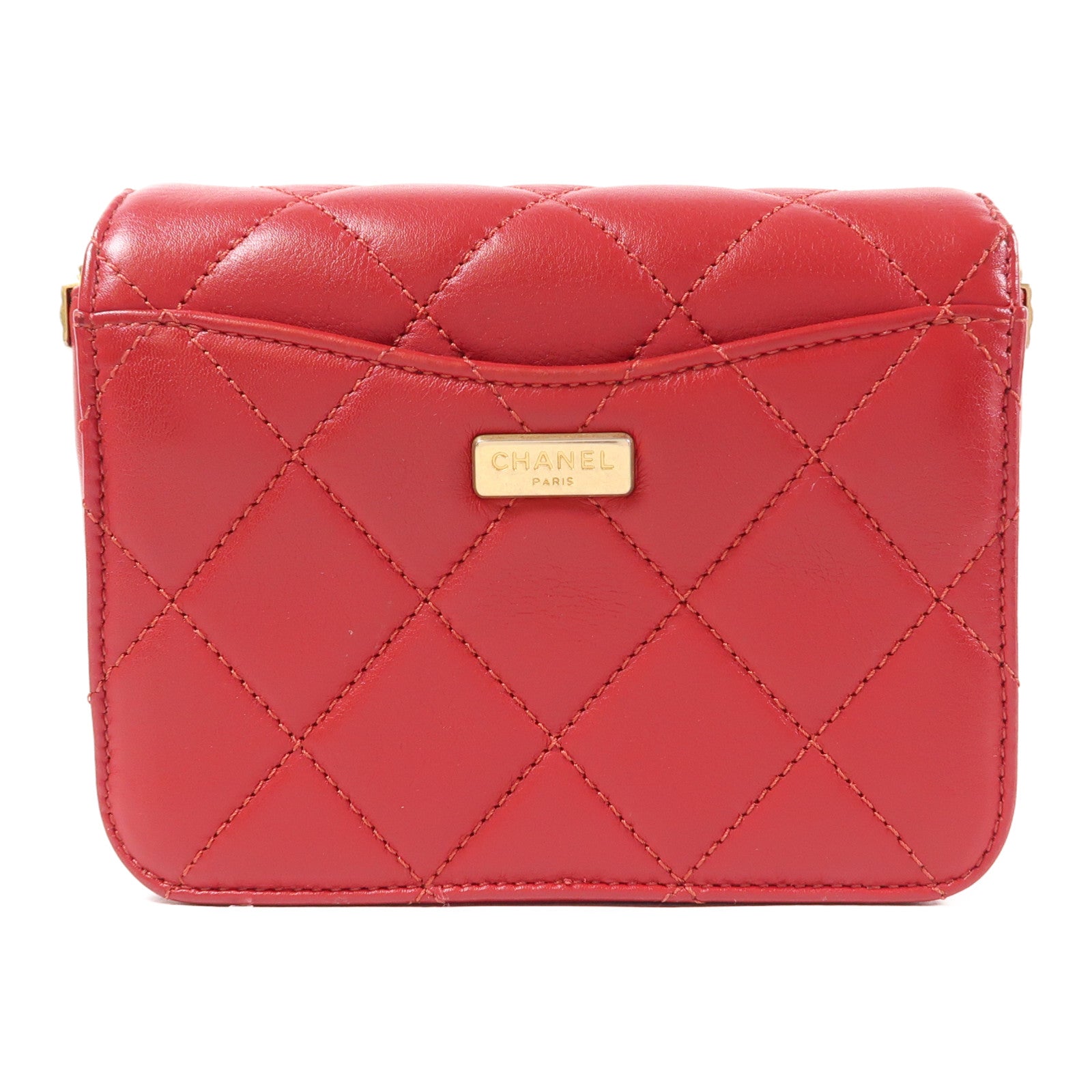 CHANEL 【激減優惠】牛皮皮革Chain Shoulder金扣鏈帶肩背袋