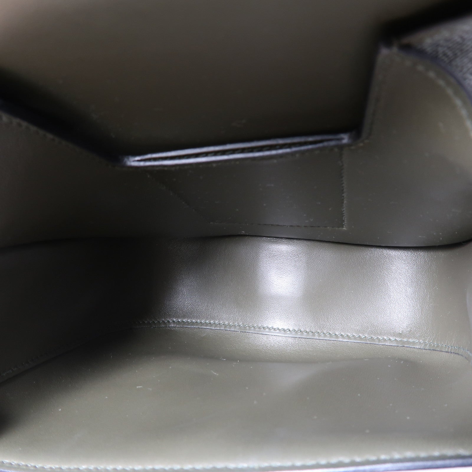 HERMES Epsom皮革Della Mini銀扣肩背袋Vert de Gris/灰色