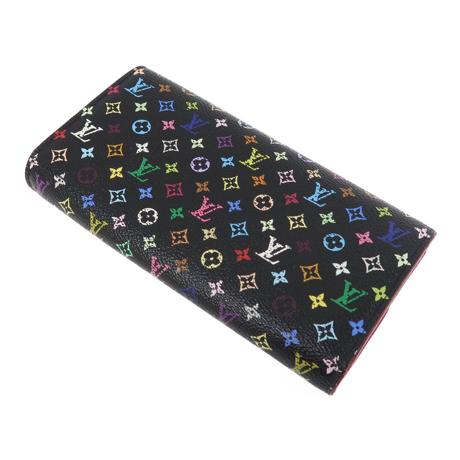 LOUIS VUITTON Monogram Multicolore Sarah Wallet金扣折疊長錢包黑色/彩色
