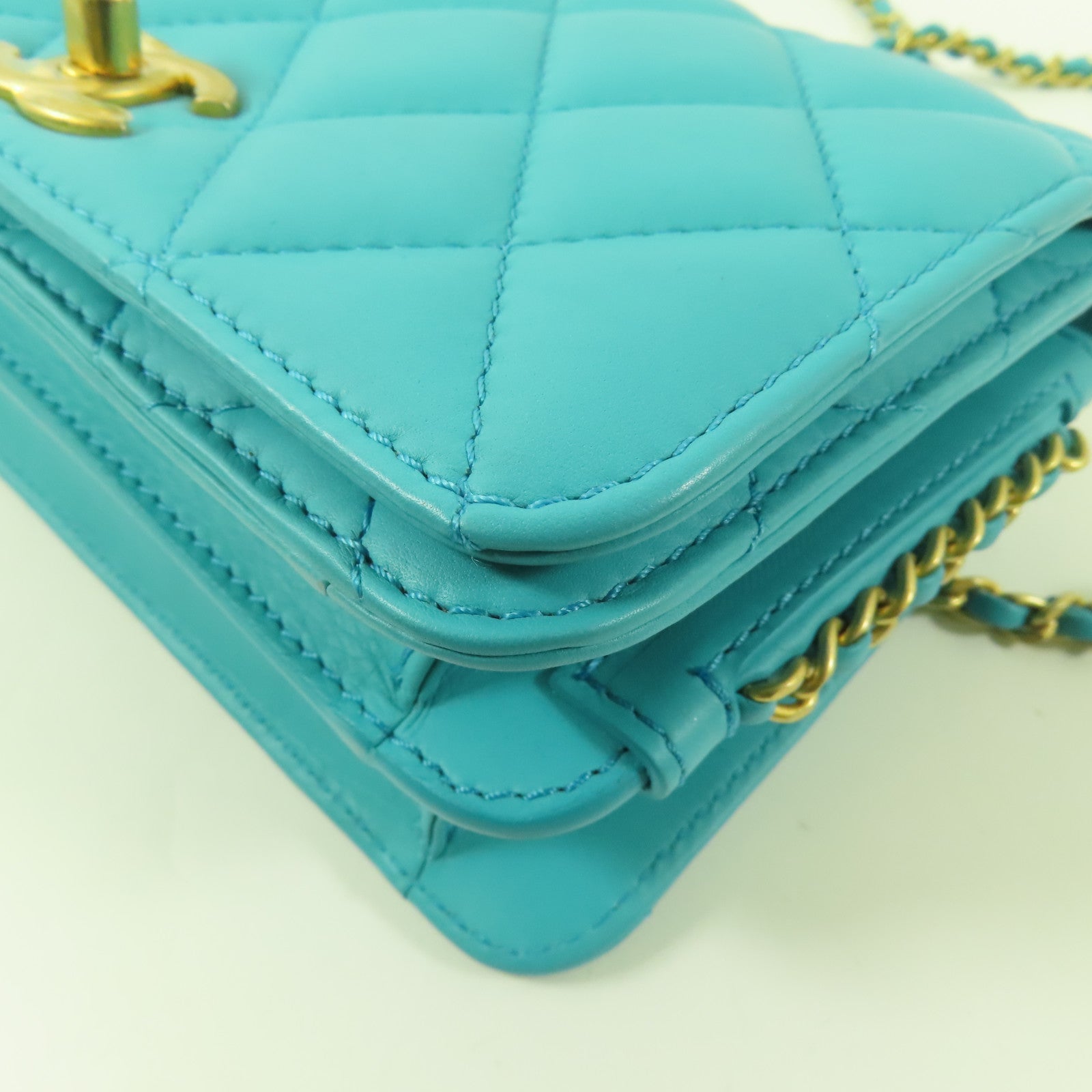 CHANEL 【激減優惠】牛皮皮革Chain Shoulder金扣鏈帶肩背袋