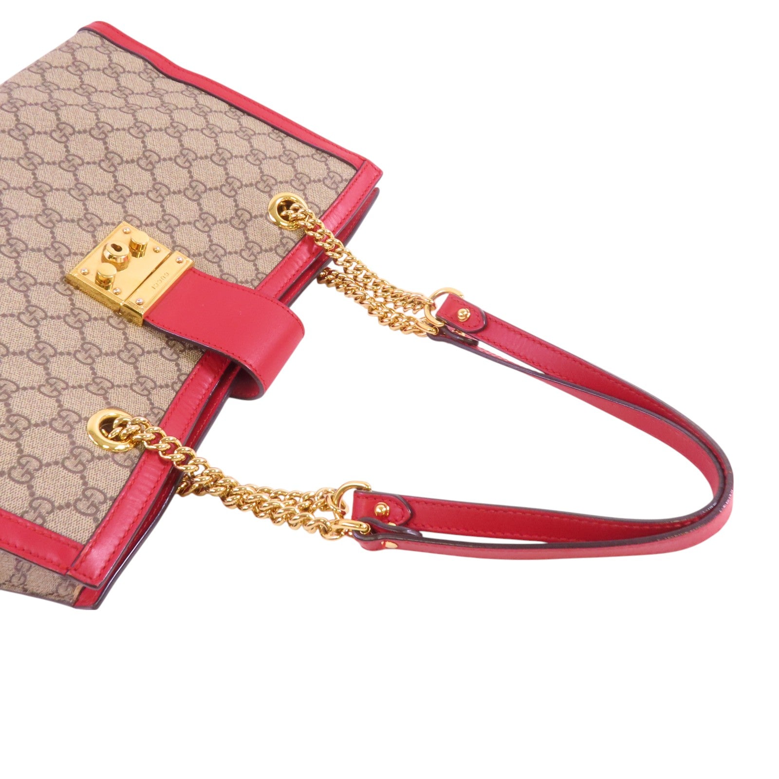 GUCCI GG GHW Padlock GG Chain Shoulder Bag 479197 Coated Canvas