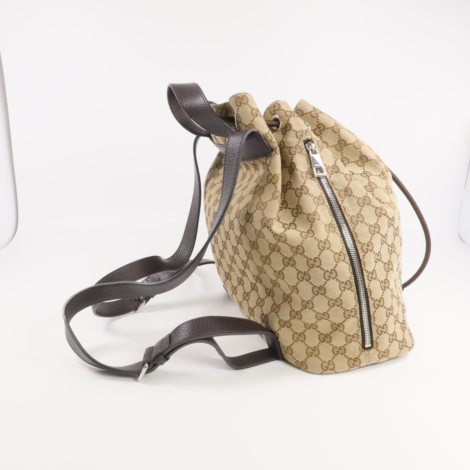 GUCCI 帆布Backpack銀扣背包