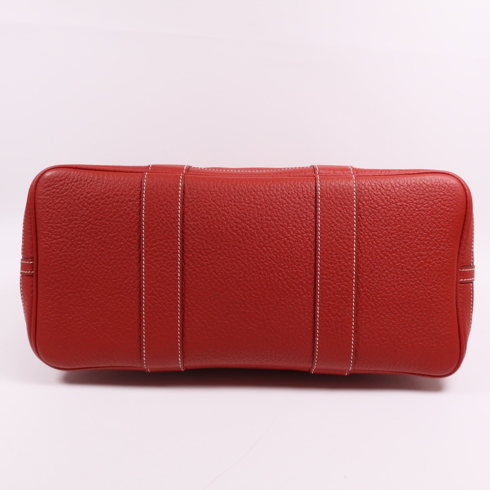 HERMES Country皮革Garden Party TPM銀扣手挽袋Rouge Casaque