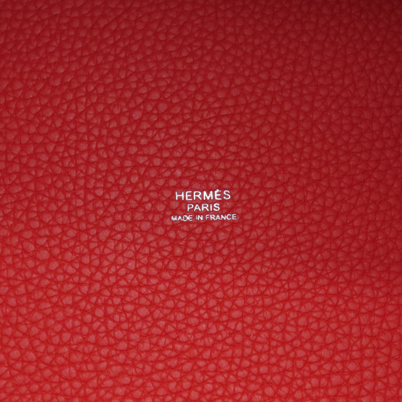 HERMES 【激減優惠】Clemence皮革Picotin MM銀扣手挽袋紅色