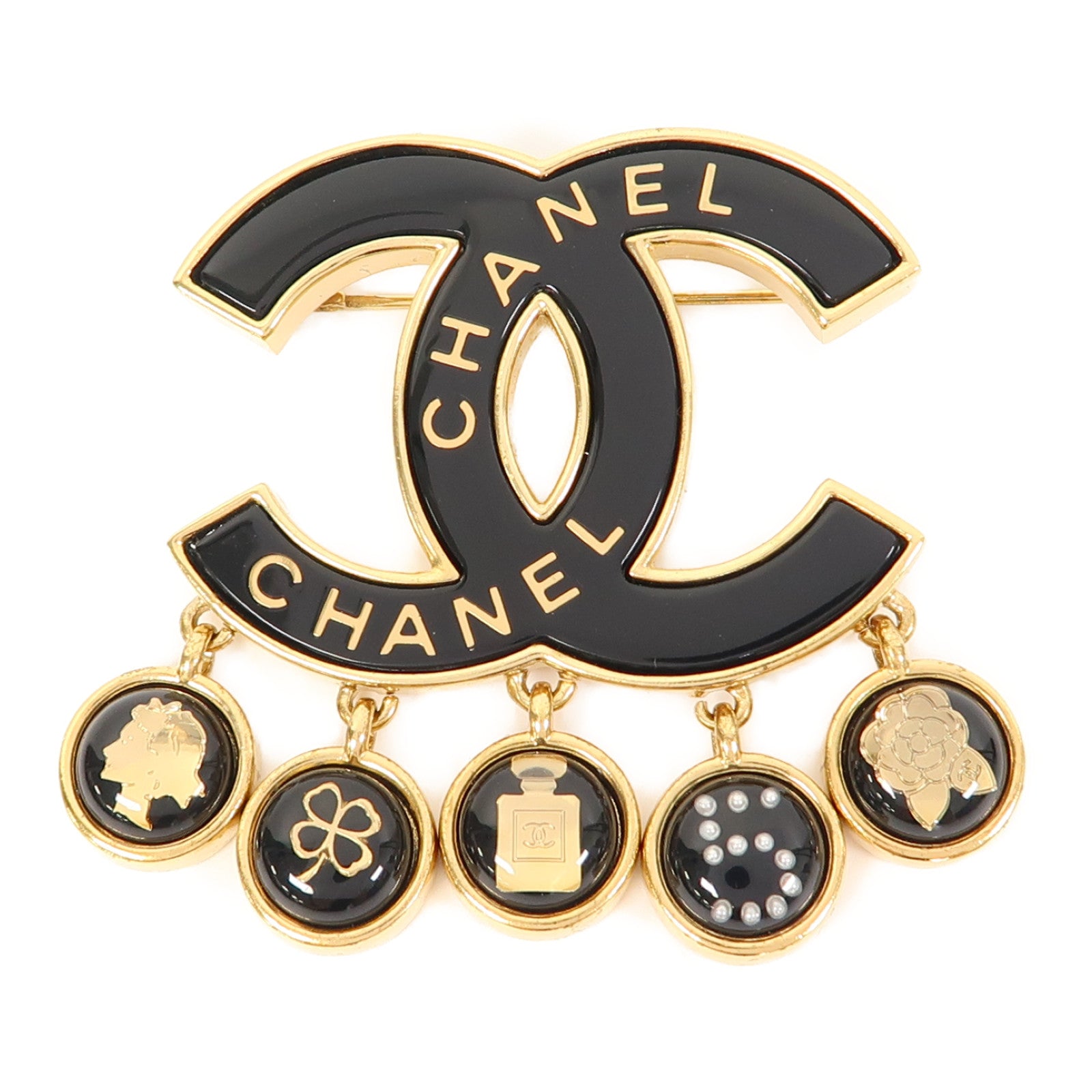 CHANEL 金屬/PVC Brooch胸針黑色