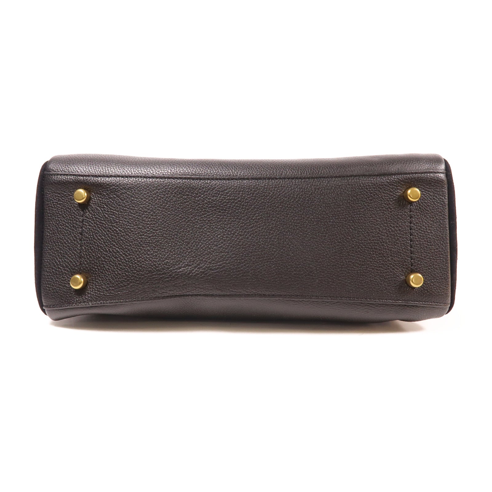 COACH GHW Tote Bag Shoulder Bag Calfskin Leather