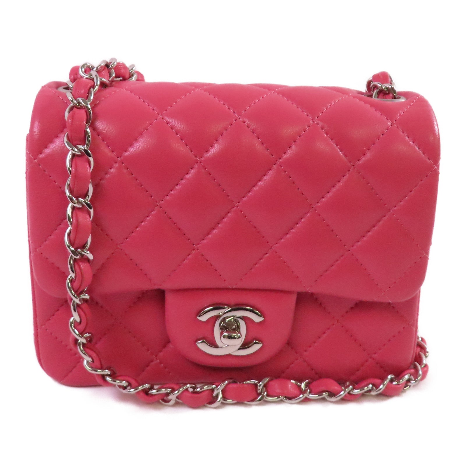 CHANEL CC SHW Mini Classic 17 Chain Shoulder Bag Lambskin Leather