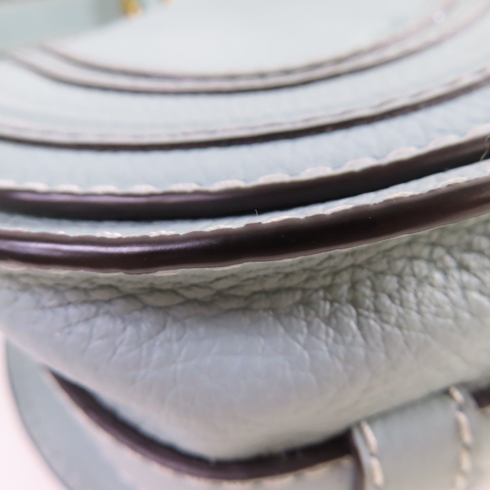 Chloe 牛皮皮革Marcie Small Shoulder Bag金扣肩背袋天空藍色
