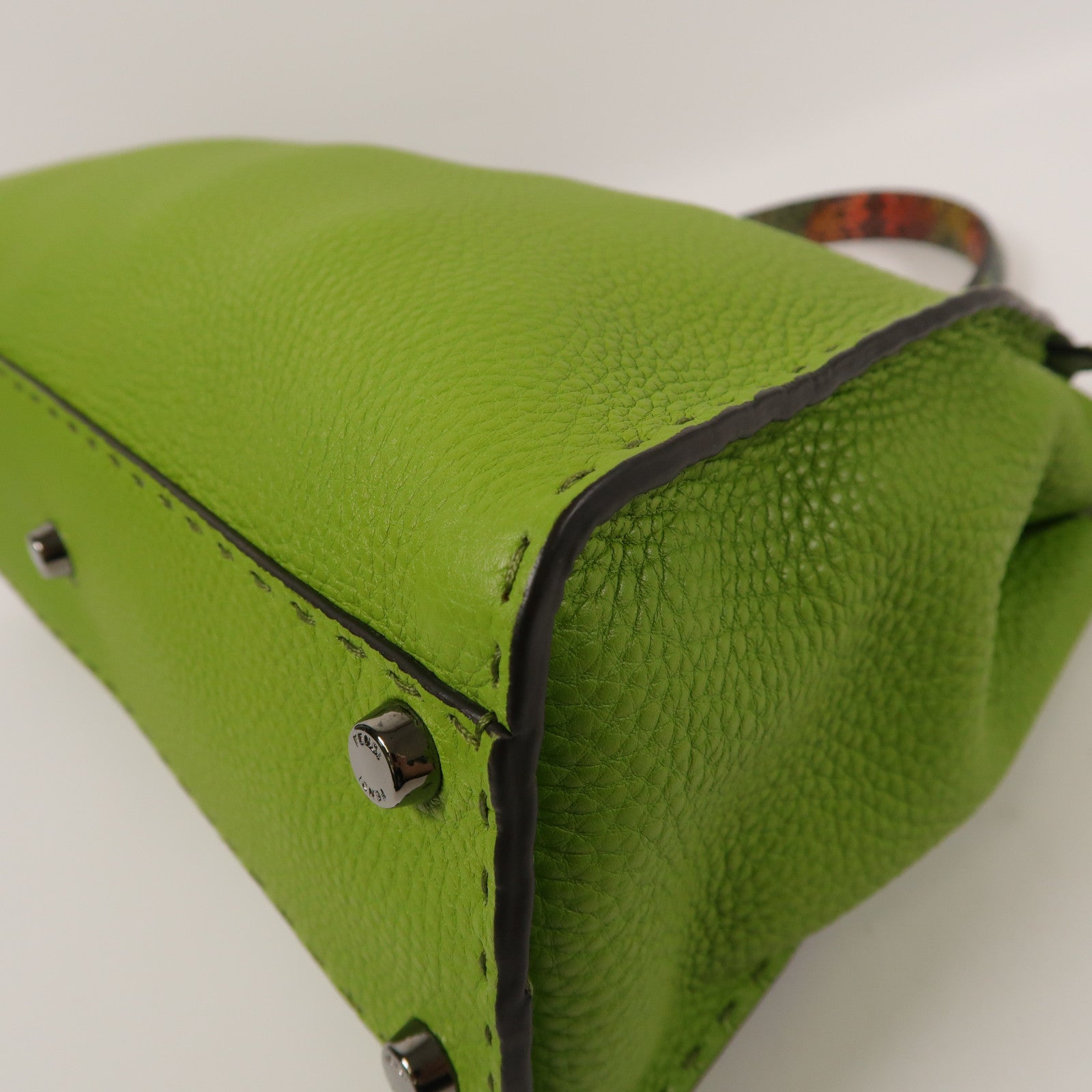 FENDI 【激減優惠】牛皮/蛇皮革Peekaboo銀扣手挽肩背兩用袋