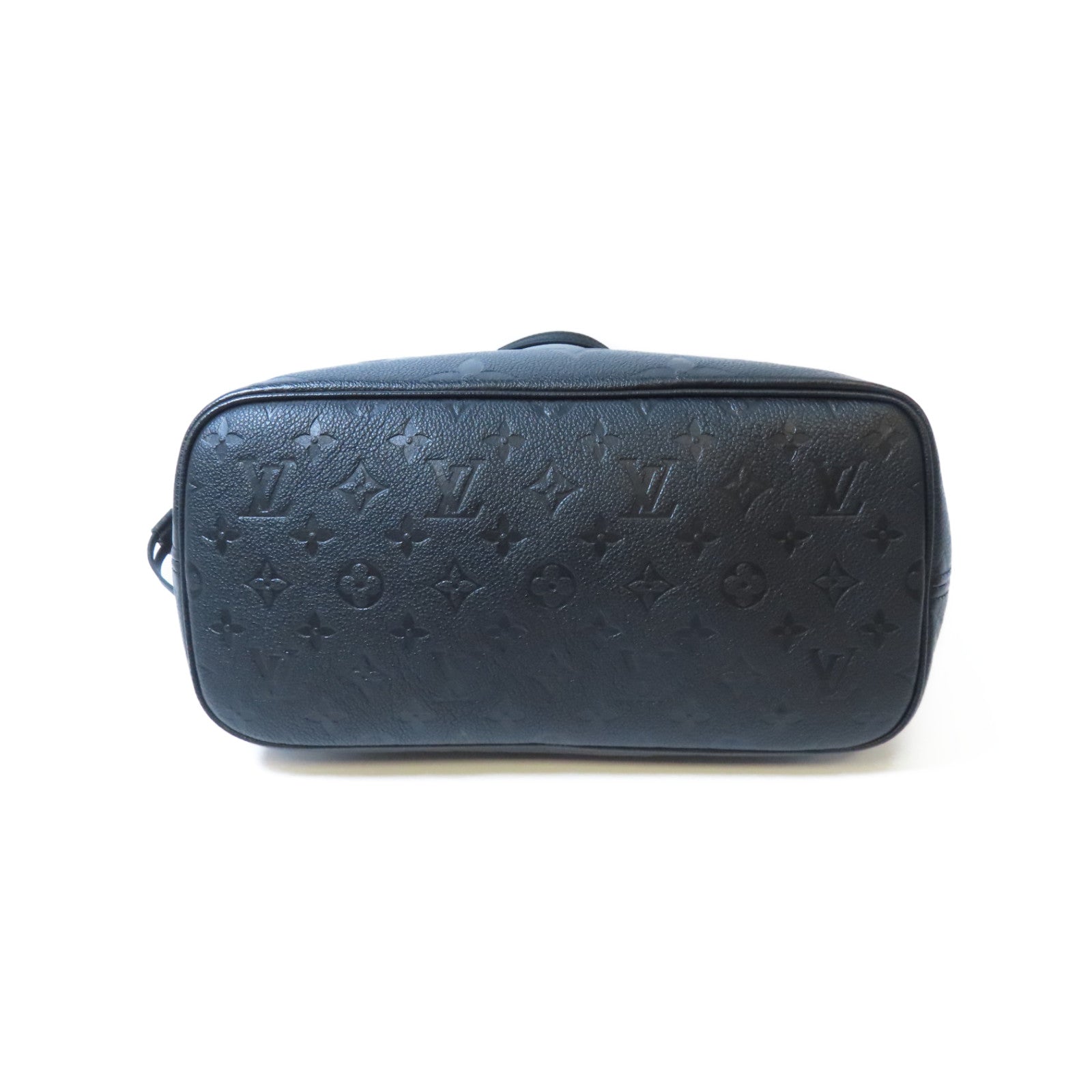 LOUIS VUITTON Monogram Empreinte Neverfull MM金扣手挽袋黑色