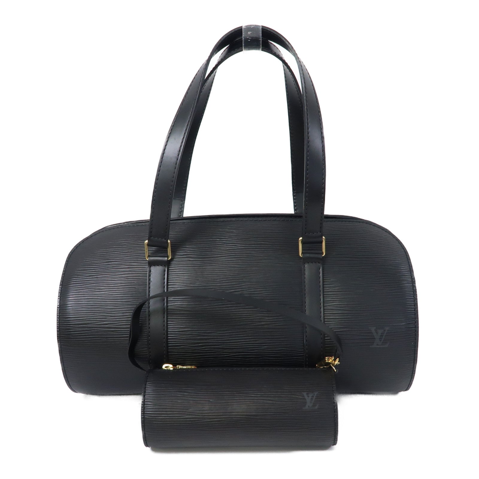 LOUIS VUITTON Epi Soufflot金扣肩背袋啡色
