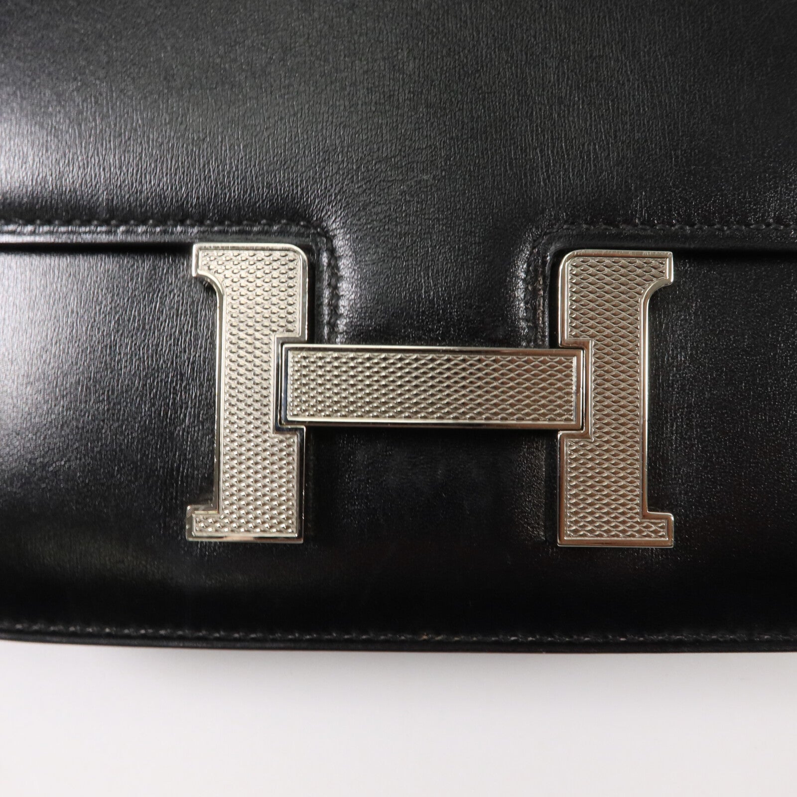 HERMES Box皮革Constance Mini肩背袋Noir