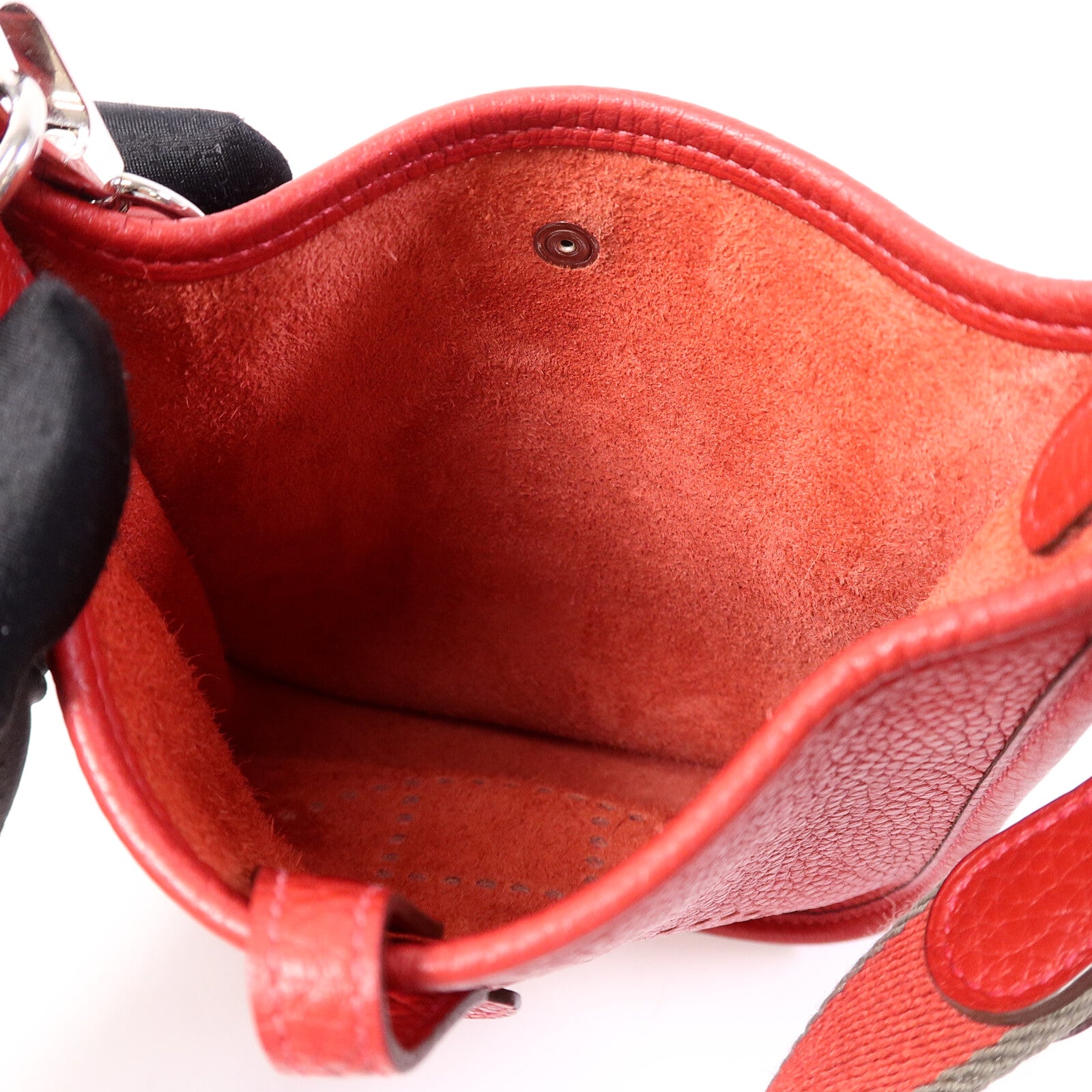 HERMES Clemence皮革Evelyne TPM肩背袋Rouge Vif