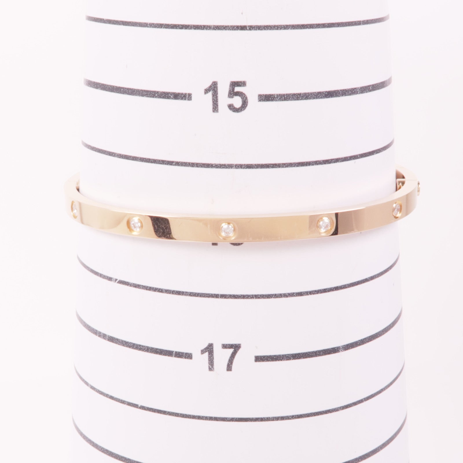 CARTIER 18K玫瑰金Love Bracelet Small Model 10 Diamonds鑽石手鐲Cartier#17