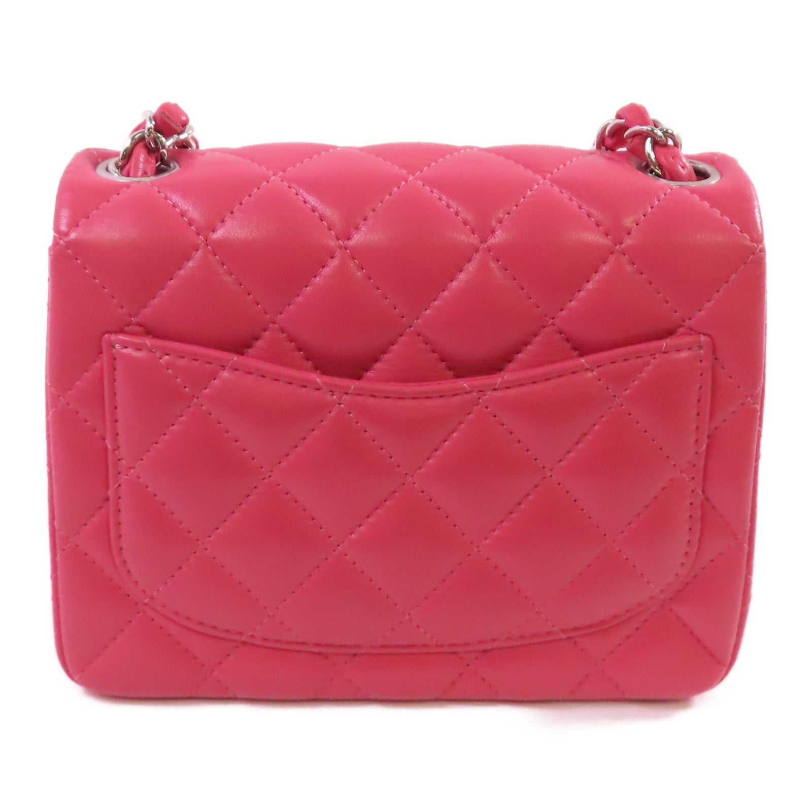 CHANEL CC SHW Mini Classic 17 Chain Shoulder Bag Lambskin Leather