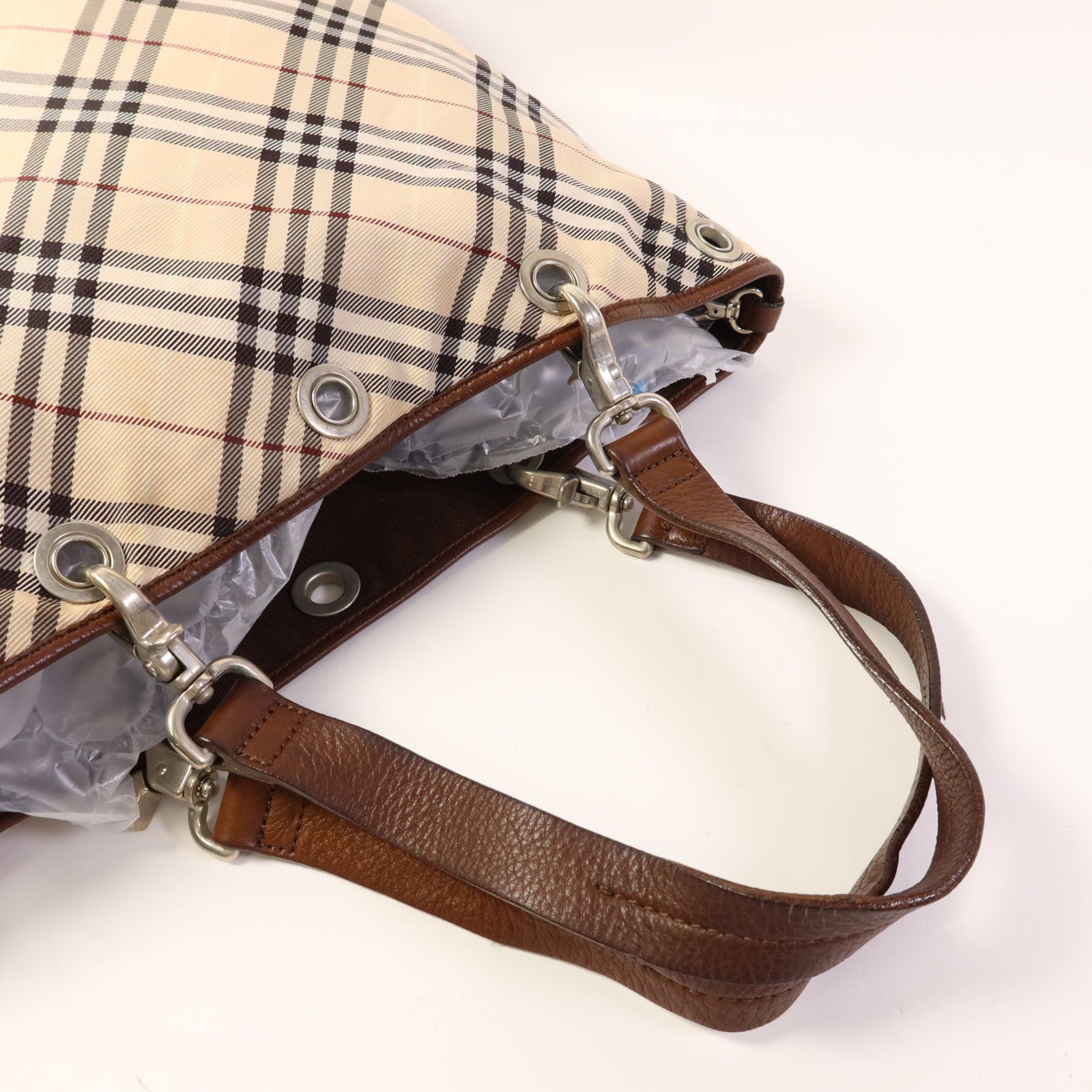 BURBERRY 帆布Shoulder Tote銀扣肩背袋/手挽袋