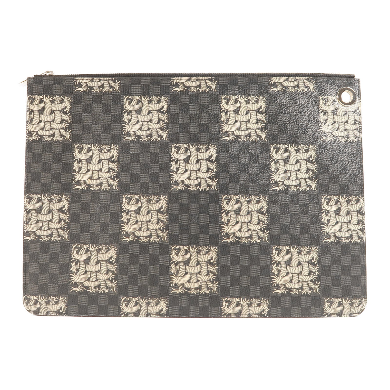 LOUIS VUITTON Damier Graphite Pochette Joule GM銀扣手拿包