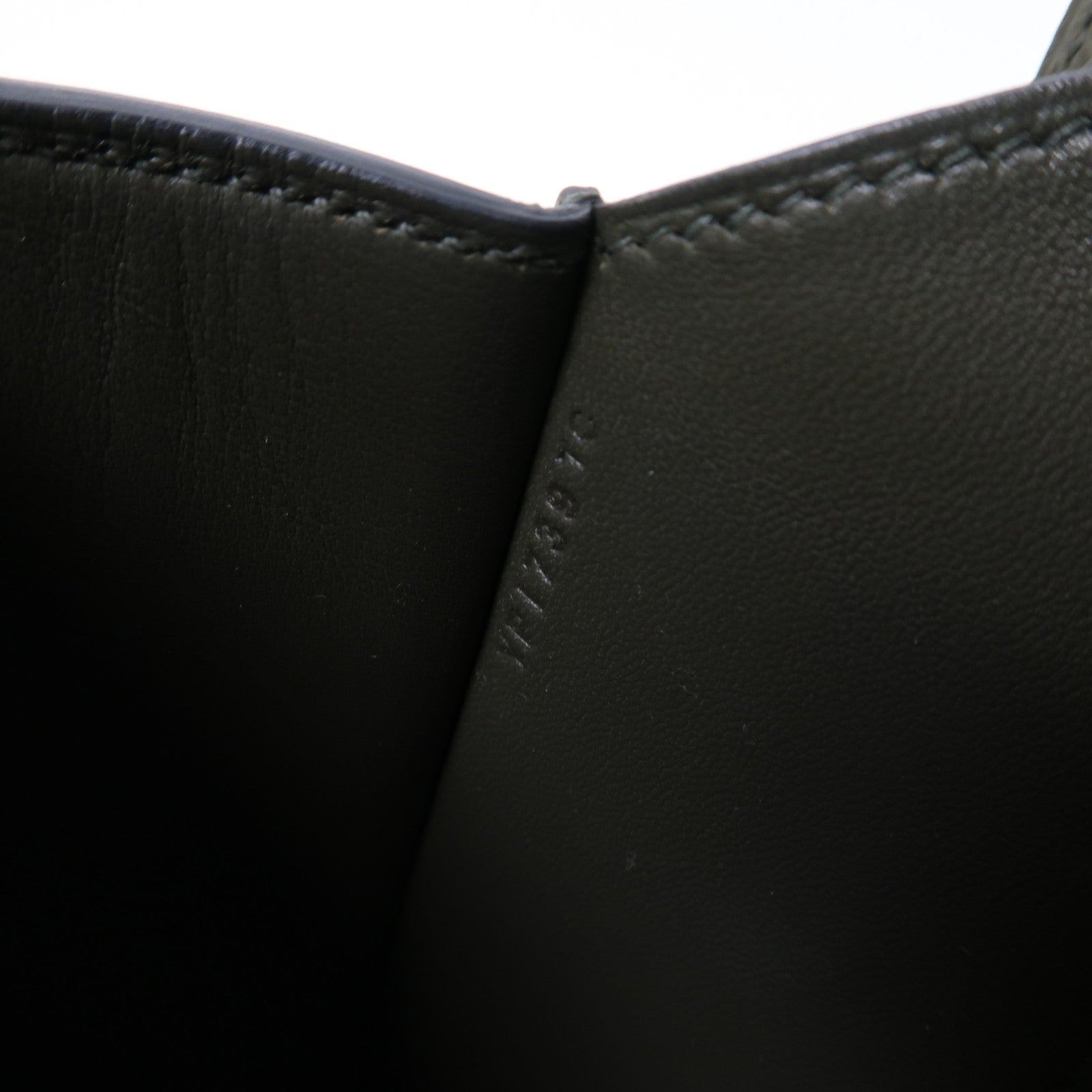 HERMES Epsom皮革Della Mini銀扣肩背袋Vert de Gris/灰色