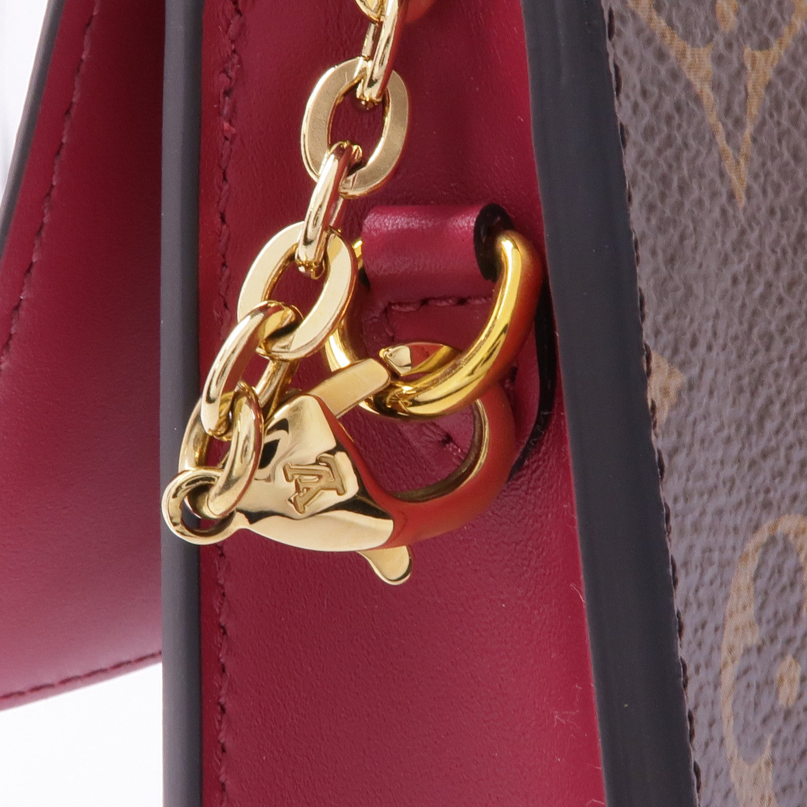 LOUIS VUITTON Monogram Flore金扣鏈帶肩背袋