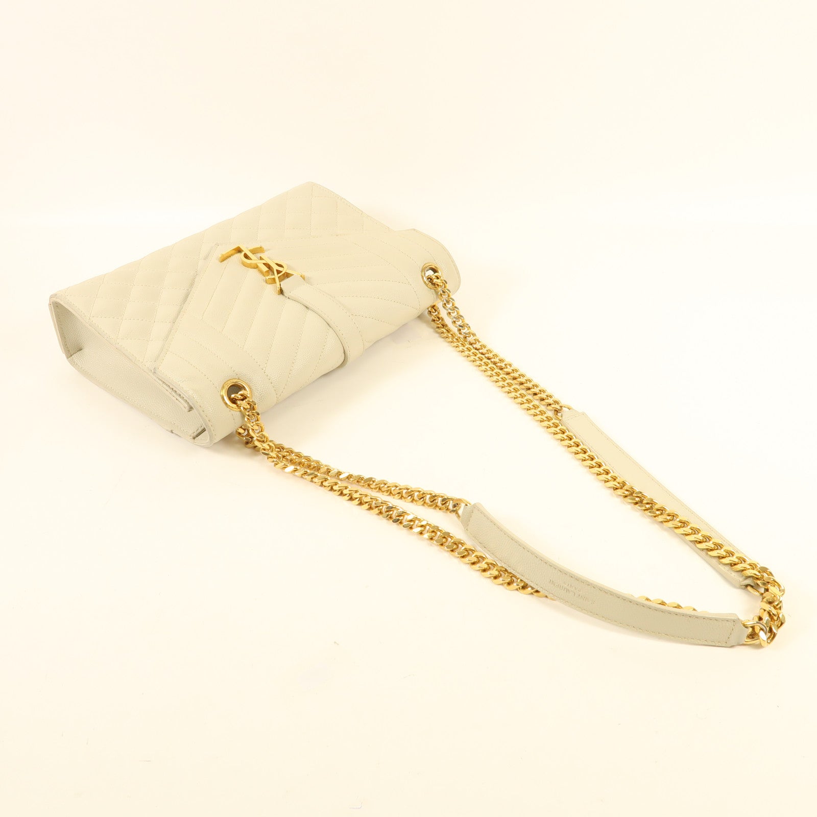 SAINT LAURENT 牛皮皮革Chain Shoulder金扣鏈帶肩背袋