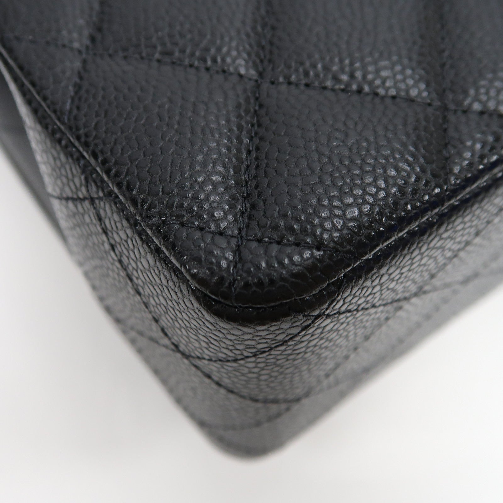 CHANEL 菱格皮革Classic Jumbo金扣鏈帶肩背袋黑色