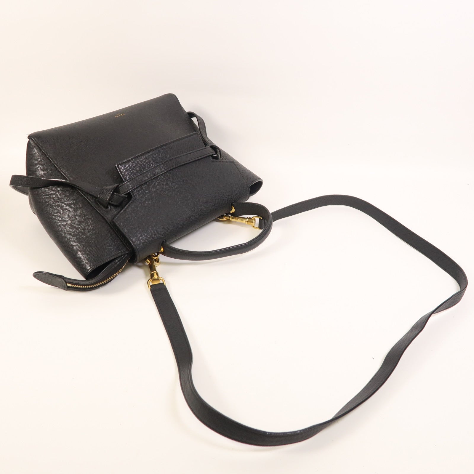 CELINE 牛皮皮革Micro Belt Bag金扣手挽肩背兩用袋