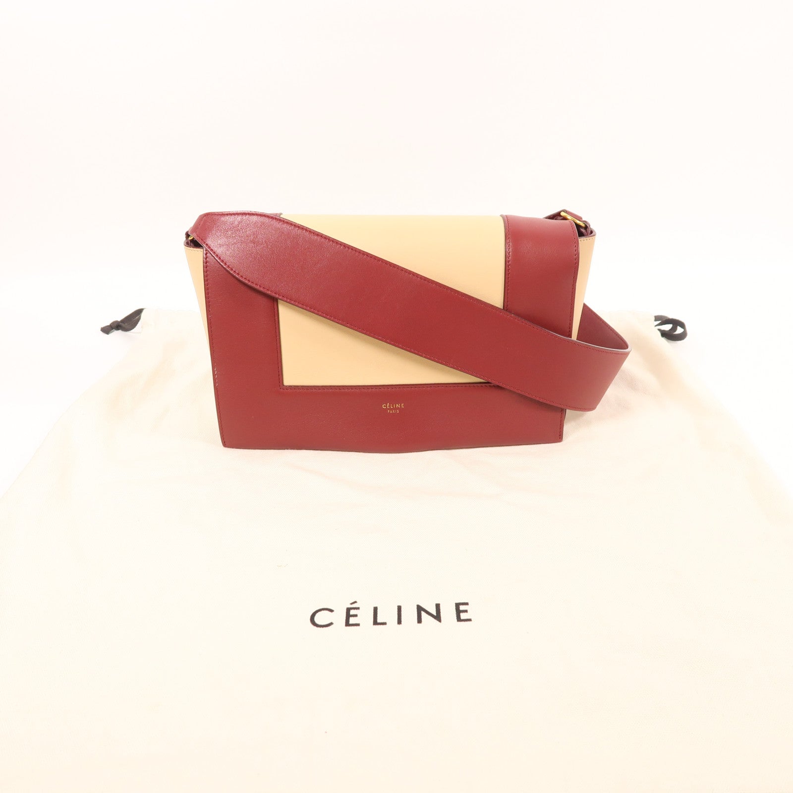 CELINE 【激減優惠】牛皮皮革Frame Bag金扣肩背袋