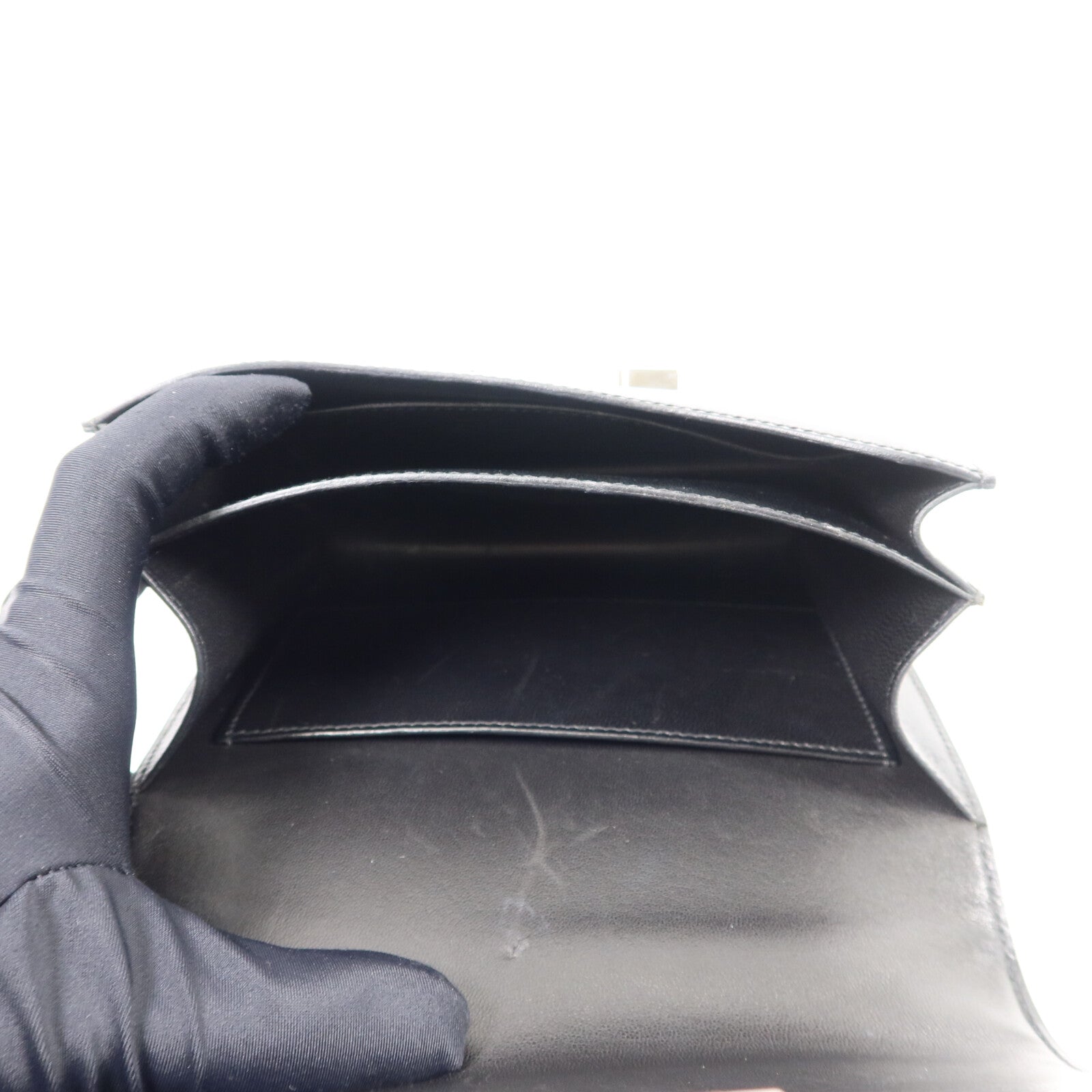 HERMES Box皮革Constance Mini肩背袋Noir