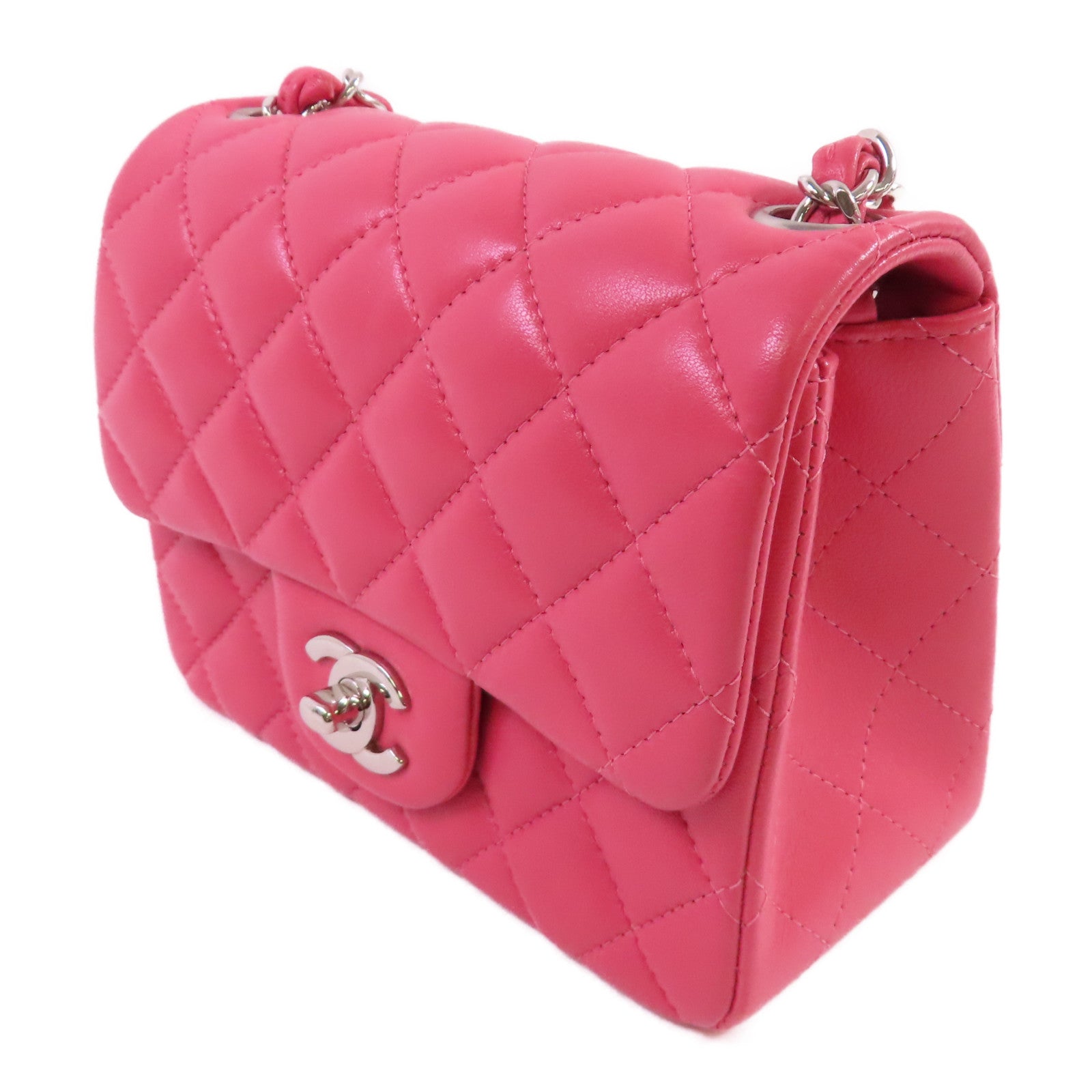 CHANEL CC SHW Mini Classic 17 Chain Shoulder Bag Lambskin Leather