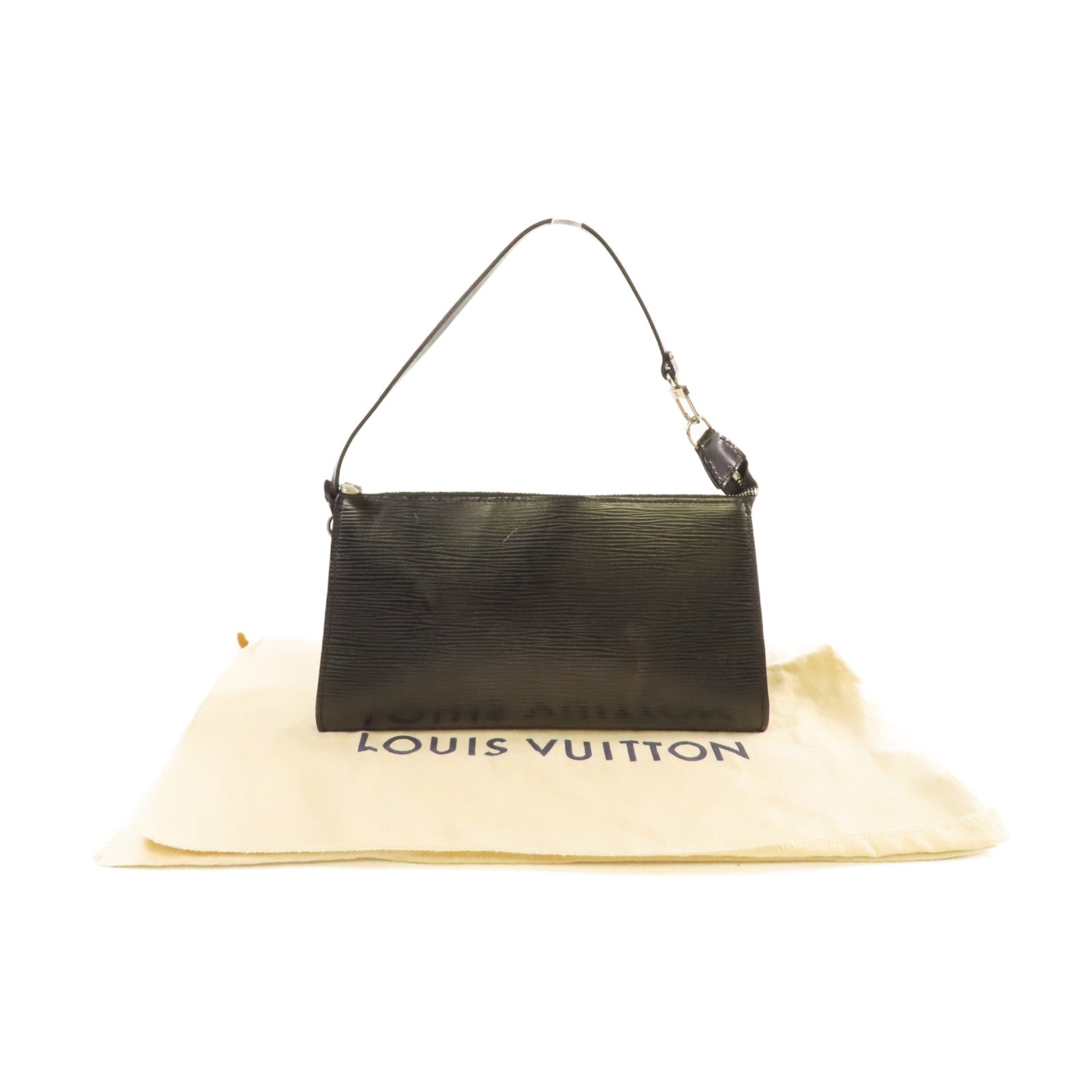 LOUIS VUITTON 【激減優惠】Epi皮革Pochette Accessories Shoulder Pouch銀扣肩背袋黑色