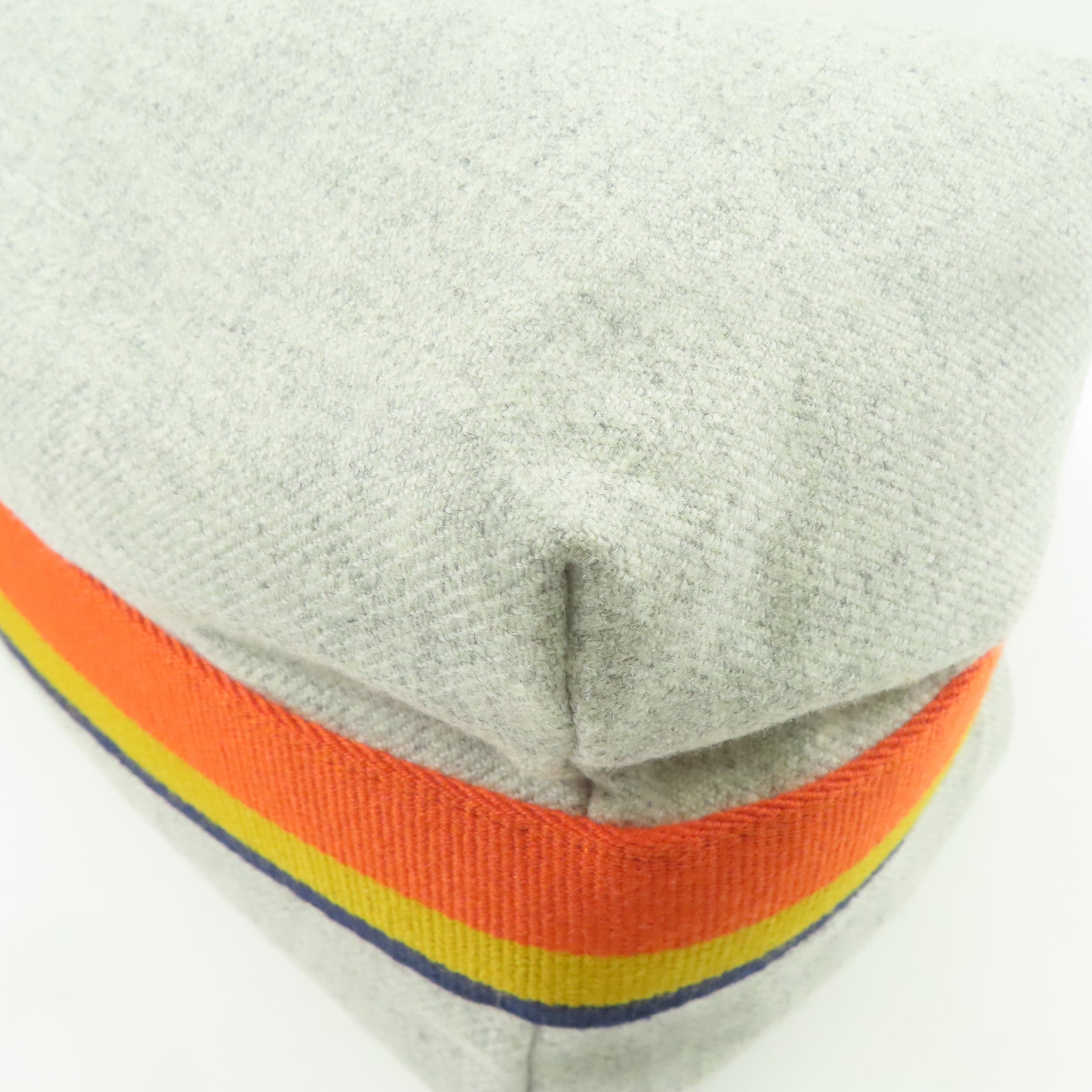 HERMES Toile H帆布Bride a Brac銀扣手挽袋灰色