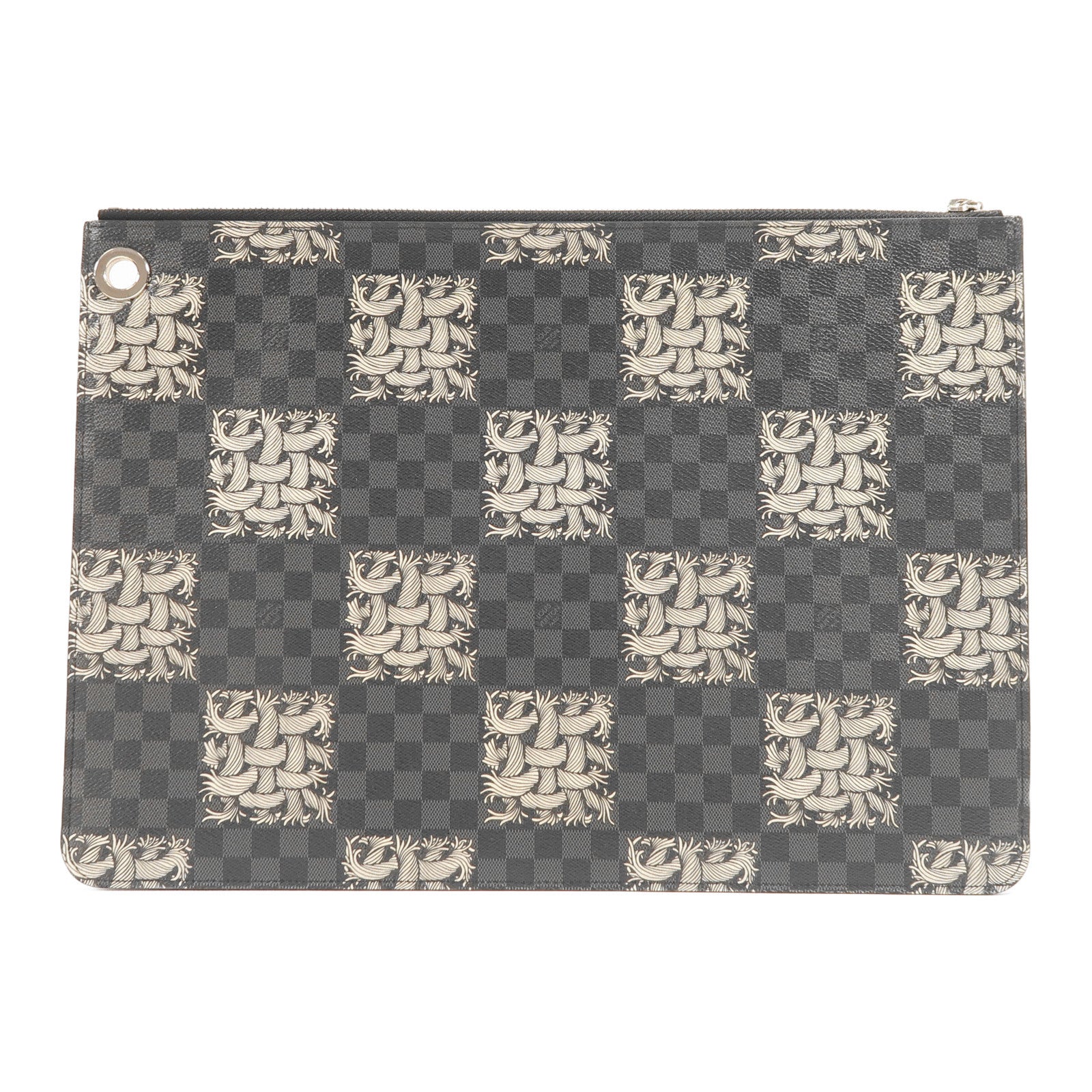 LOUIS VUITTON Damier Graphite Pochette Joule GM銀扣手拿包