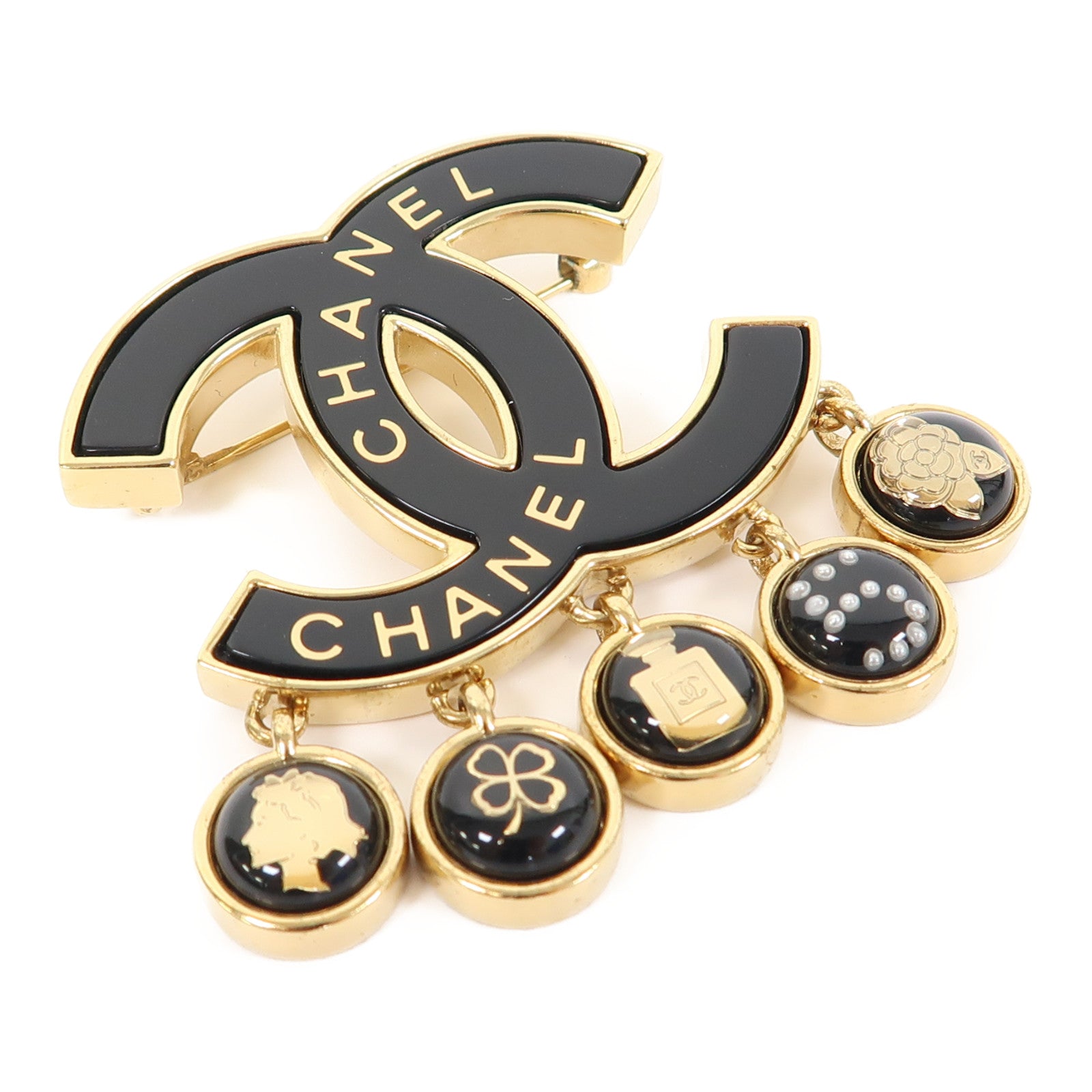 CHANEL 金屬/PVC Brooch胸針黑色