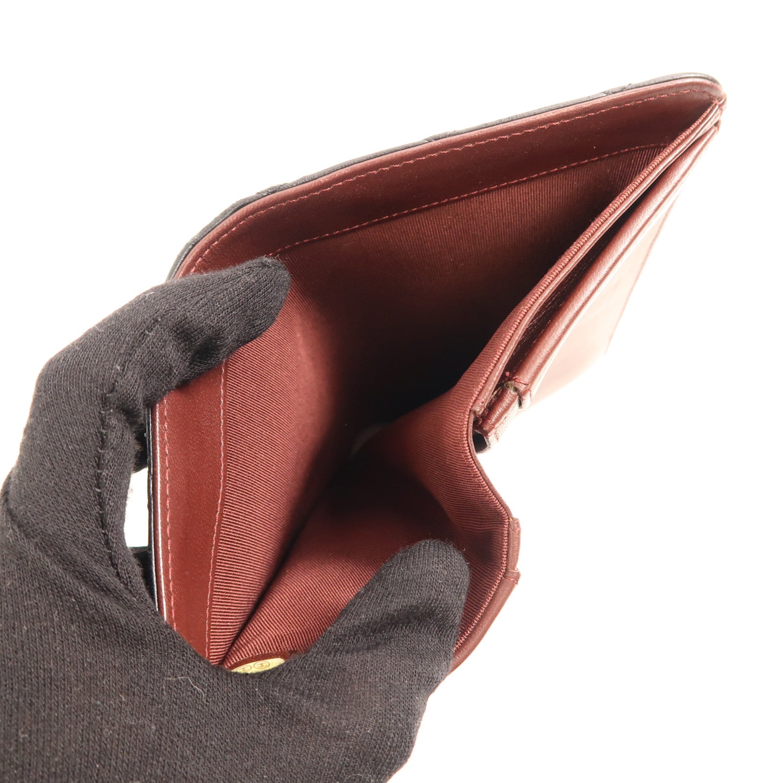 CHANEL 羊皮皮革Long Wallet銀扣長錢包