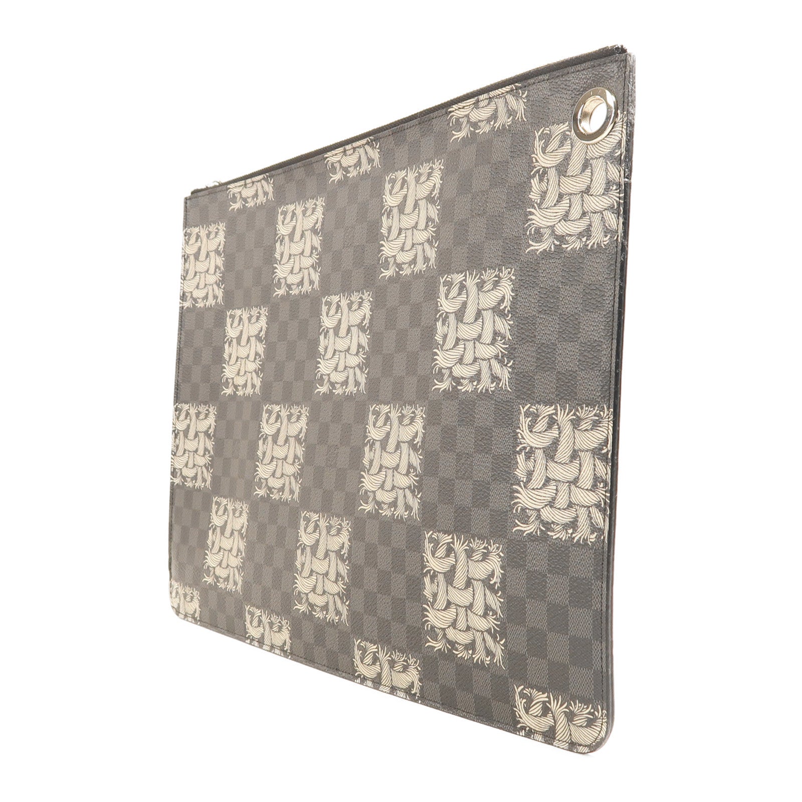 LOUIS VUITTON Damier Graphite Pochette Joule GM銀扣手拿包