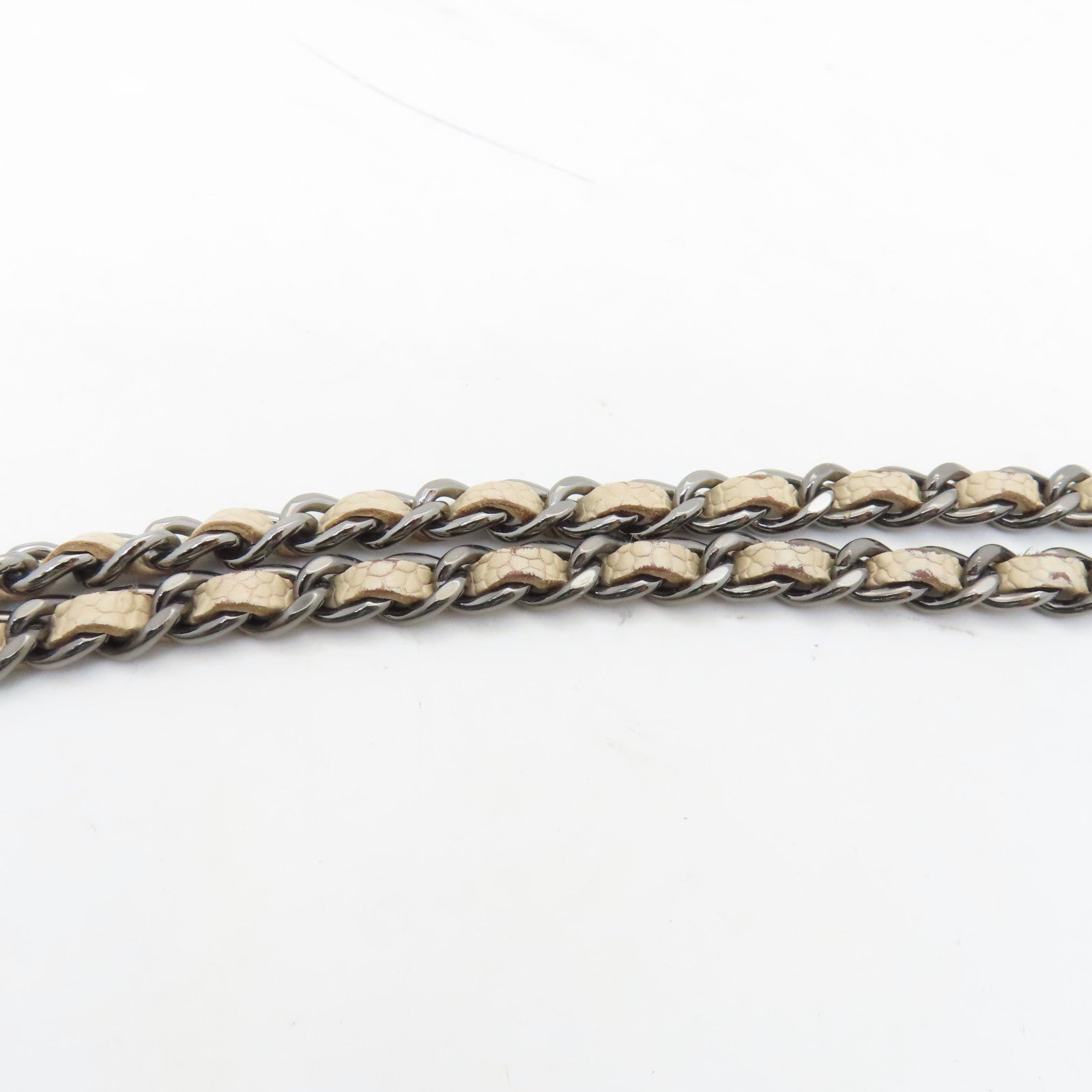 CHANEL diamond Caviar leather Chain Shoulder silver buckle shoulder bag beige