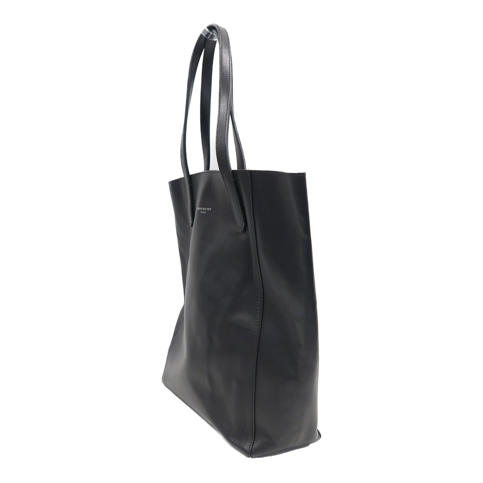 GIVENCHY 牛皮皮革Shoulder Bag銀扣手挽肩背兩用袋黑色