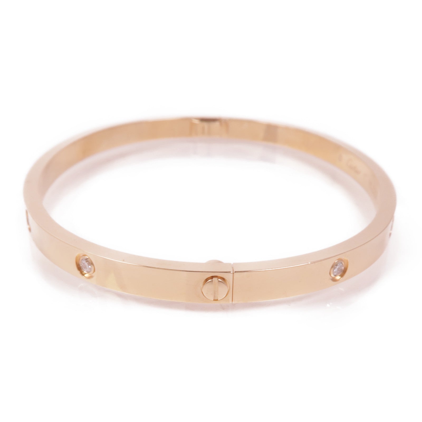 CARTIER 18K玫瑰金Love Bracelet Small Model 10 Diamonds鑽石手鐲Cartier#17