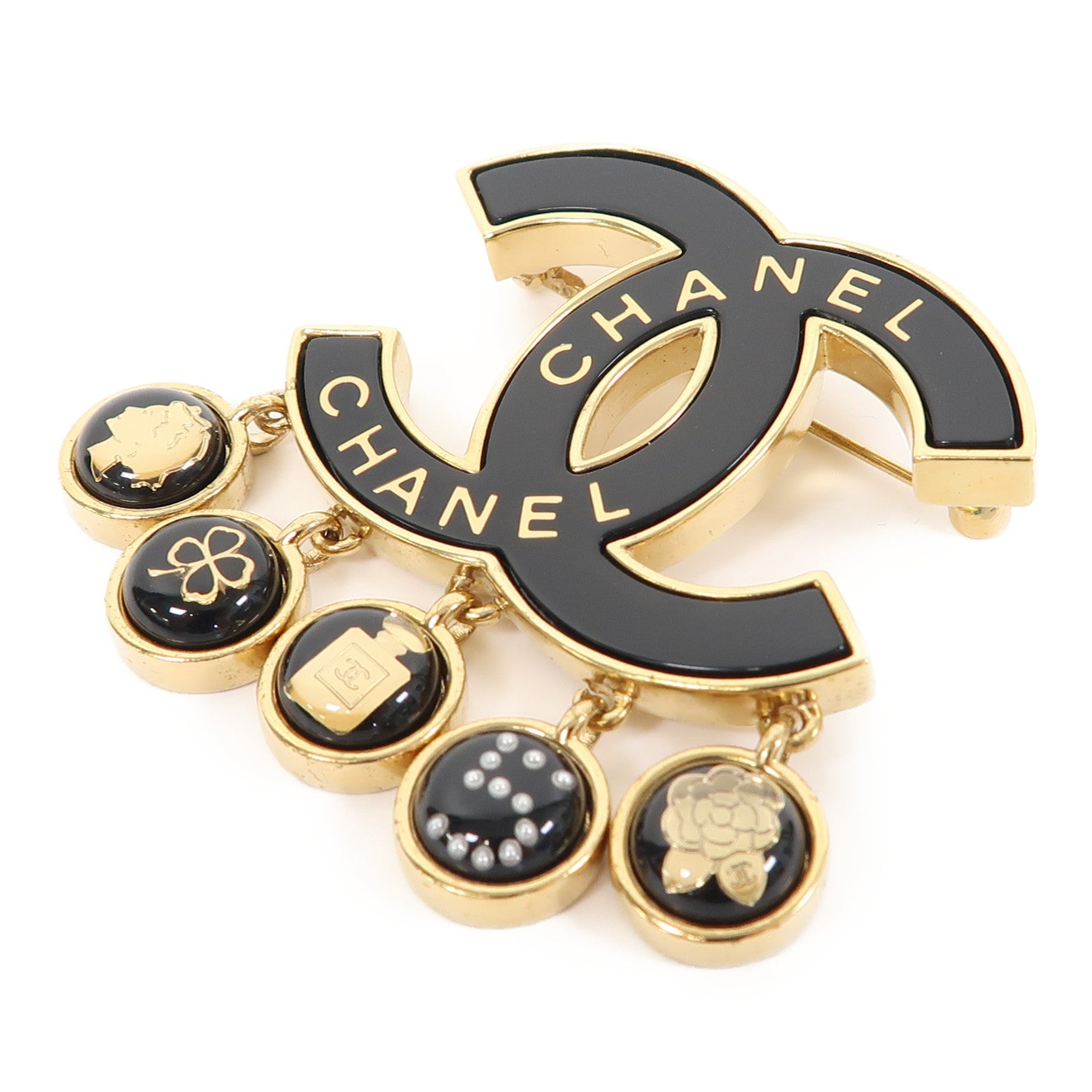 CHANEL 金屬/PVC Brooch胸針黑色