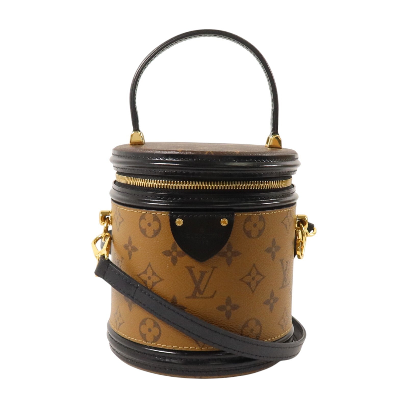 LOUIS VUITTON Monogram Reverse Cannes金扣手挽肩背兩用袋